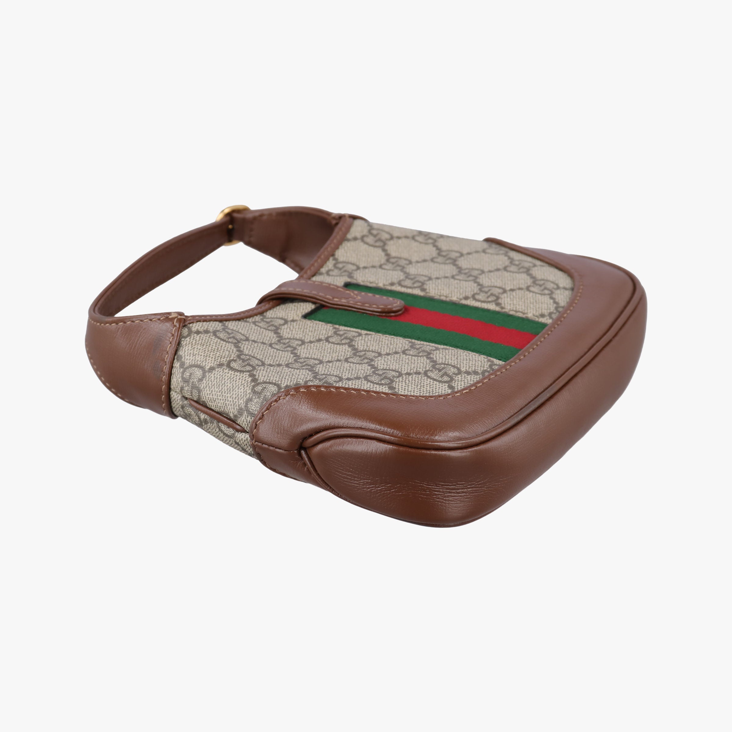 Pre-owned Gucci Jackie 1961 GG Supreme Brown PVC coated canvas 637092 shoulderbag | stylenewstar