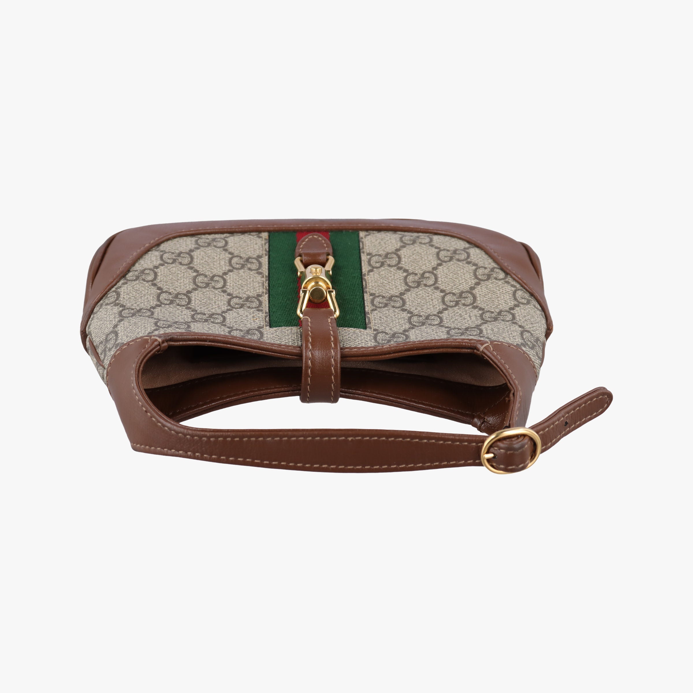 Pre-owned Gucci Jackie 1961 GG Supreme Brown PVC coated canvas 637092 shoulderbag | stylenewstar