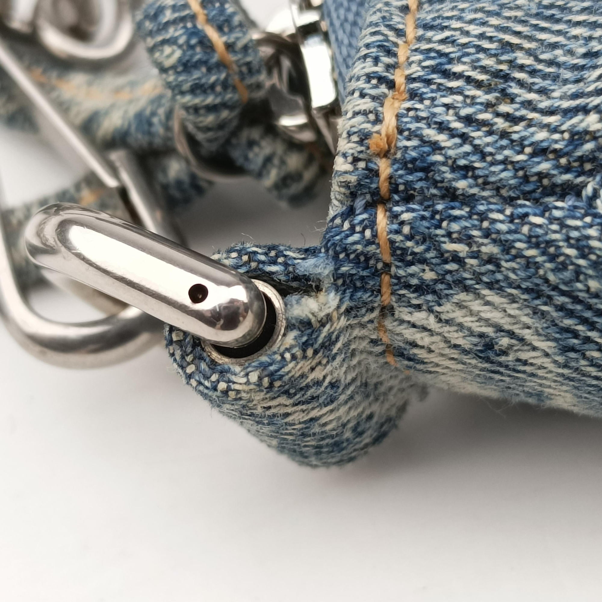 Pre-owned Balenciaga Le Cagole mini Blue denim  shoulderbag | stylenewstar