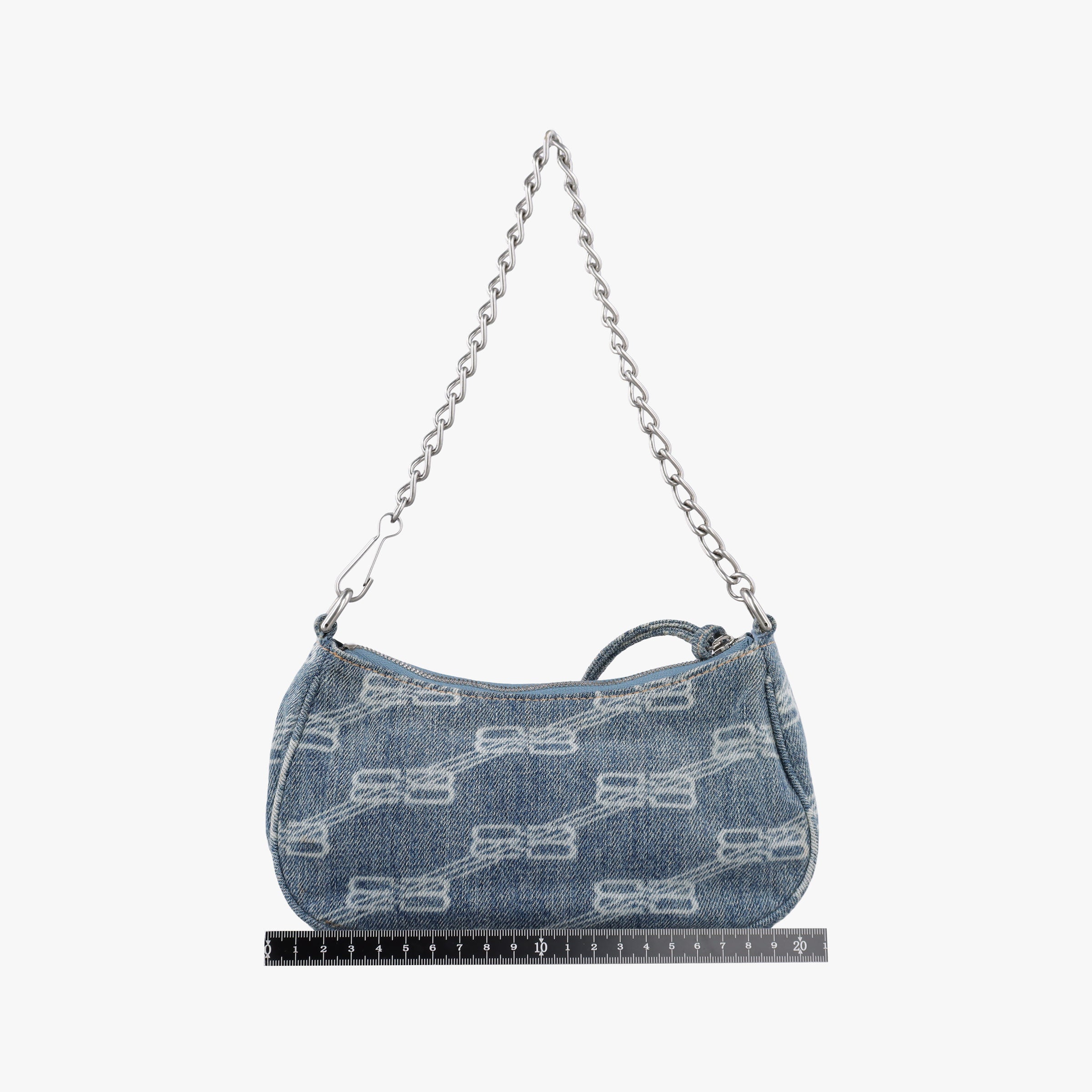 Pre-owned Balenciaga Le Cagole mini Blue denim  shoulderbag | stylenewstar