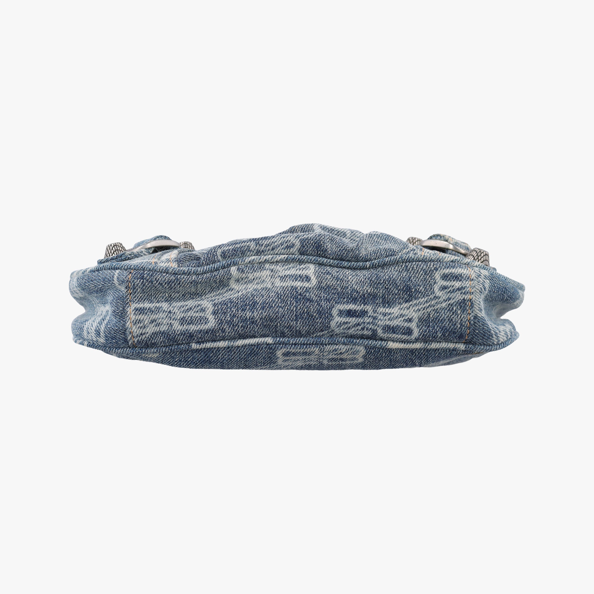 Pre-owned Balenciaga Le Cagole mini Blue denim  shoulderbag | stylenewstar