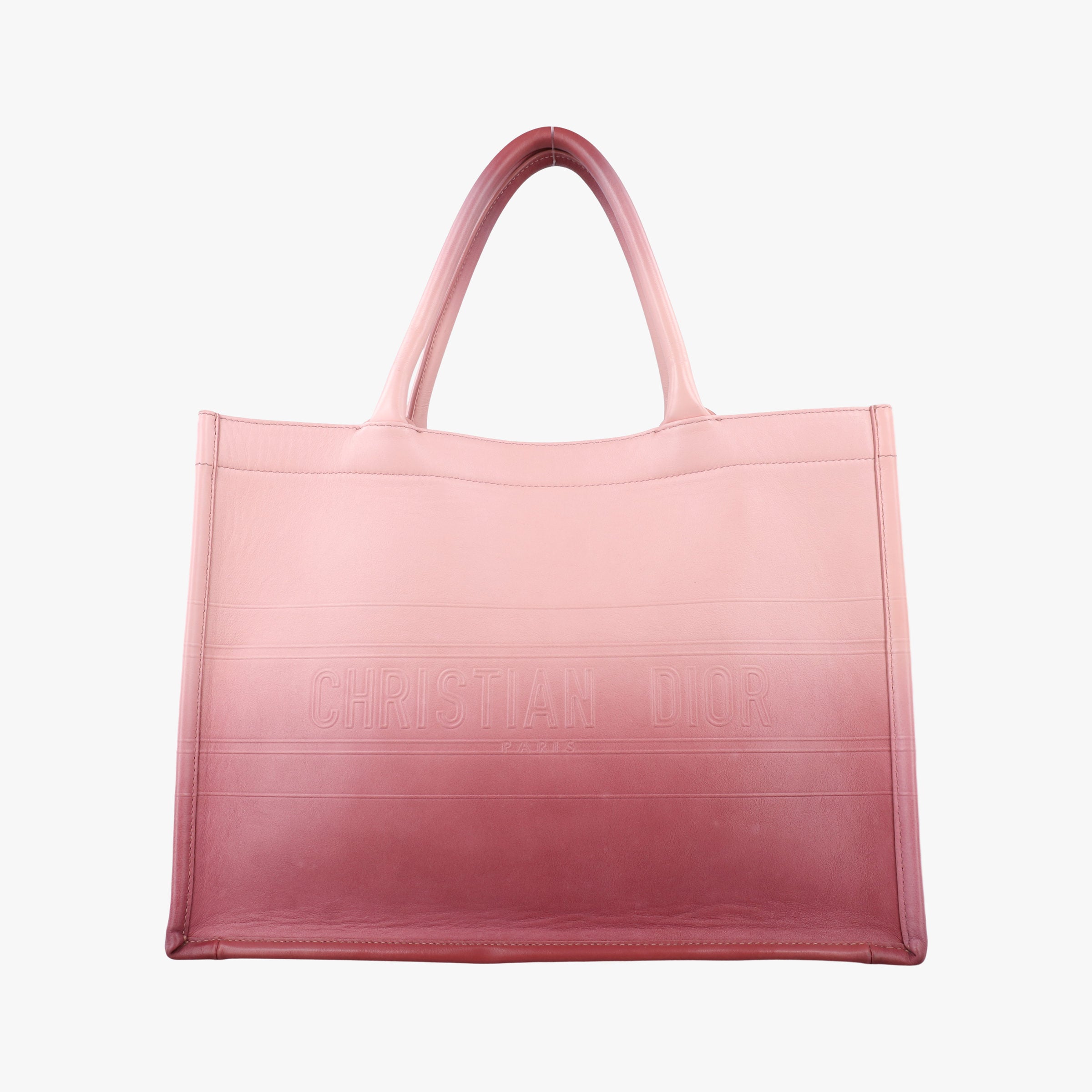 Pre-owned Christian Dior Book Tote Bag Pink leather  handbag | stylenewstar