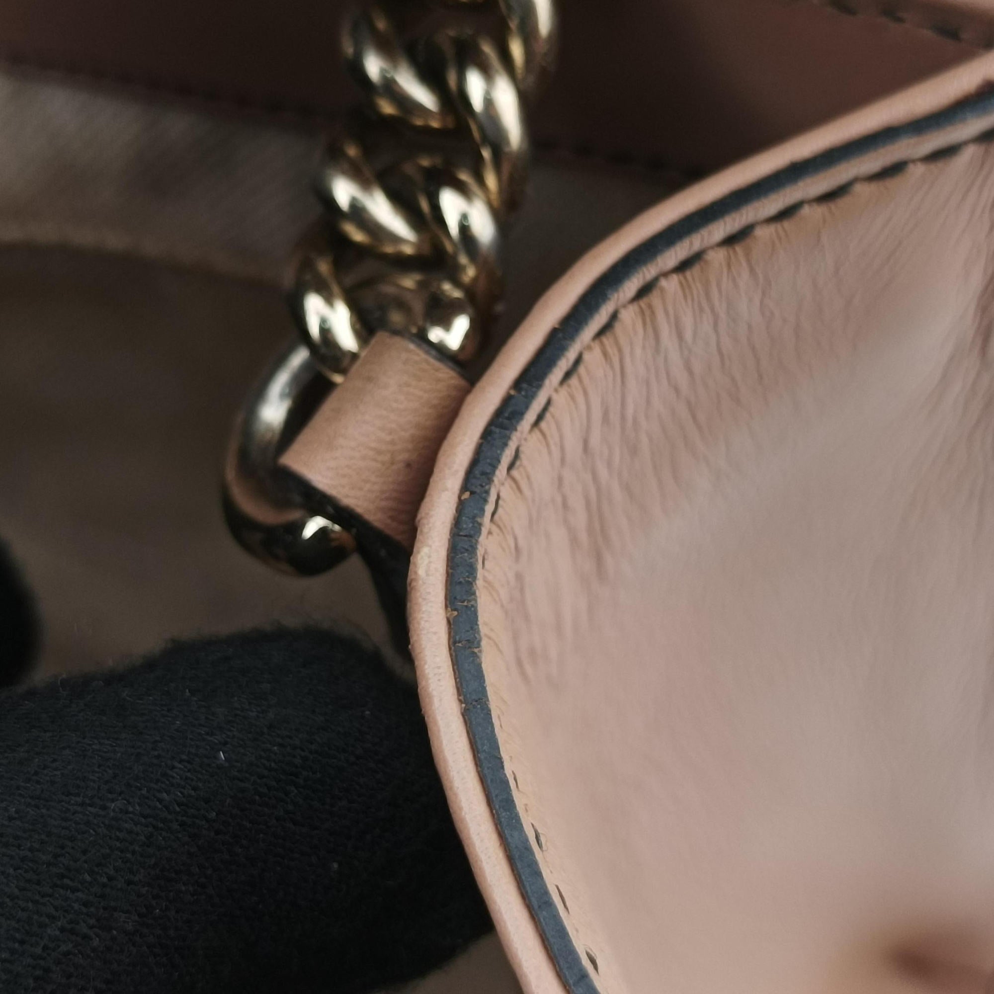 Pre-owned Gucci Emily Beige×pink canvas×leather 295402 shoulderbag | stylenewstar