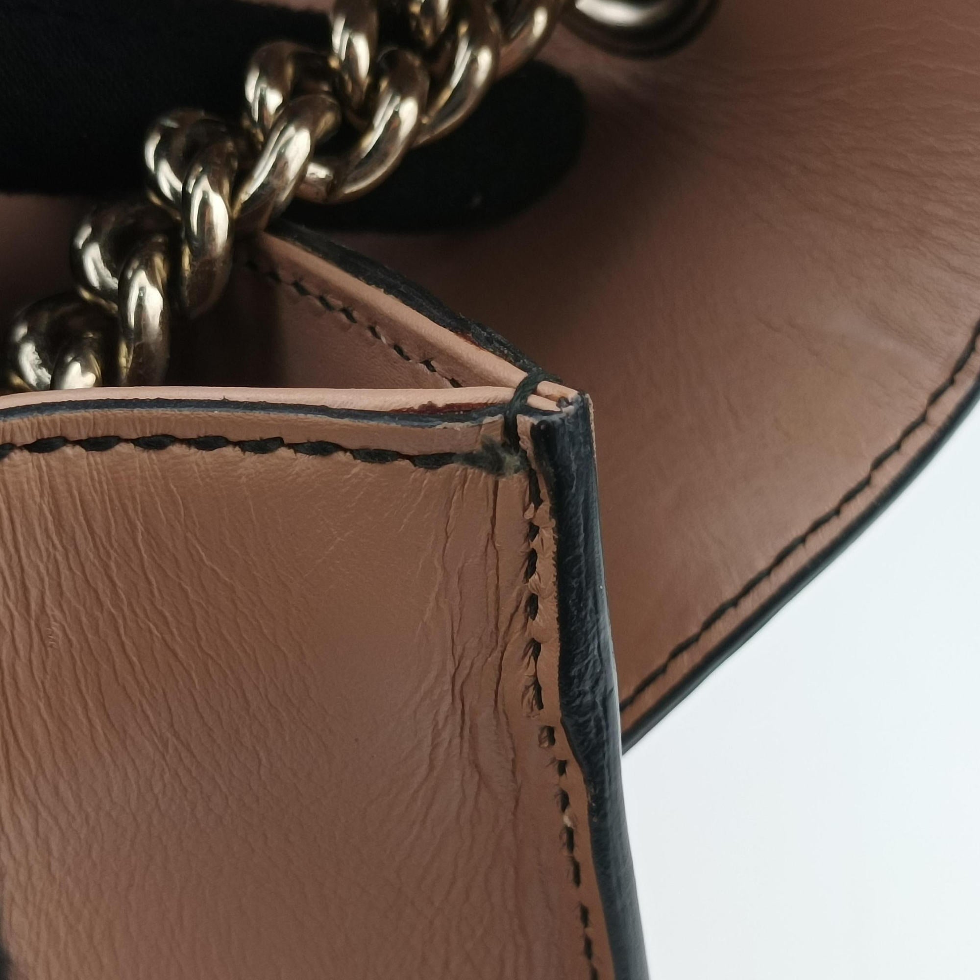 Pre-owned Gucci Emily Beige×pink canvas×leather 295402 shoulderbag | stylenewstar