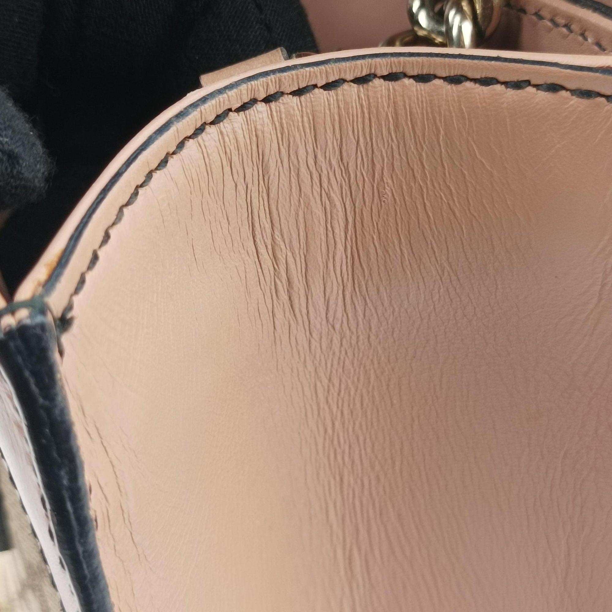 Pre-owned Gucci Emily Beige×pink canvas×leather 295402 shoulderbag | stylenewstar