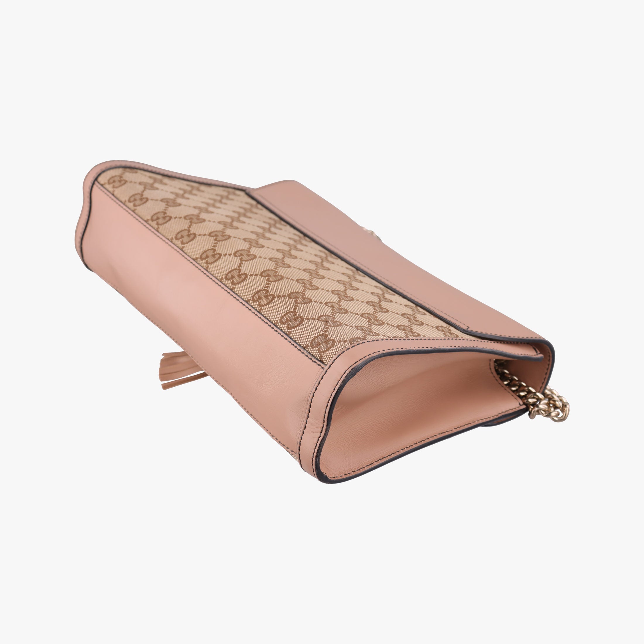 Pre-owned Gucci Emily Beige×pink canvas×leather 295402 shoulderbag | stylenewstar