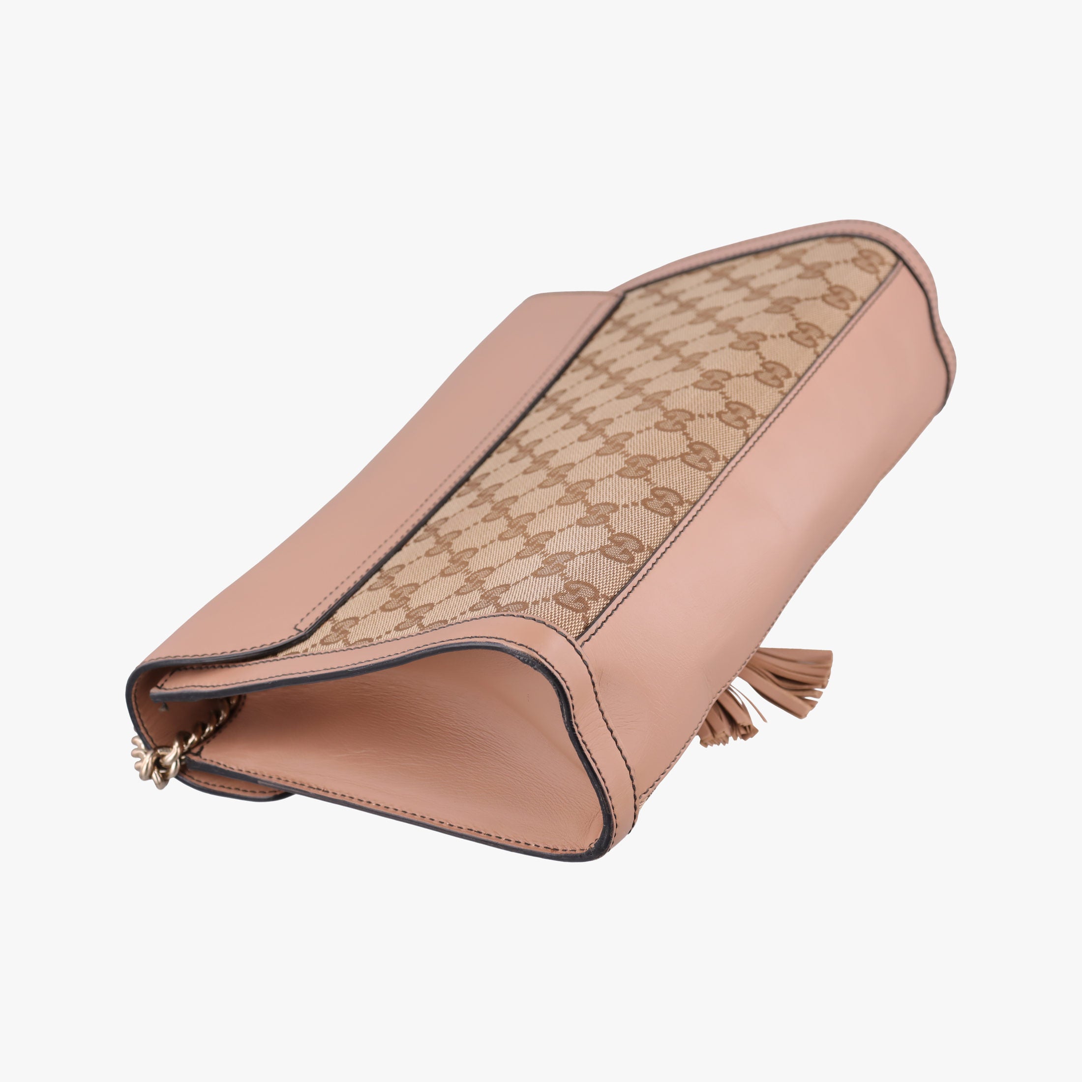 Pre-owned Gucci Emily Beige×pink canvas×leather 295402 shoulderbag | stylenewstar