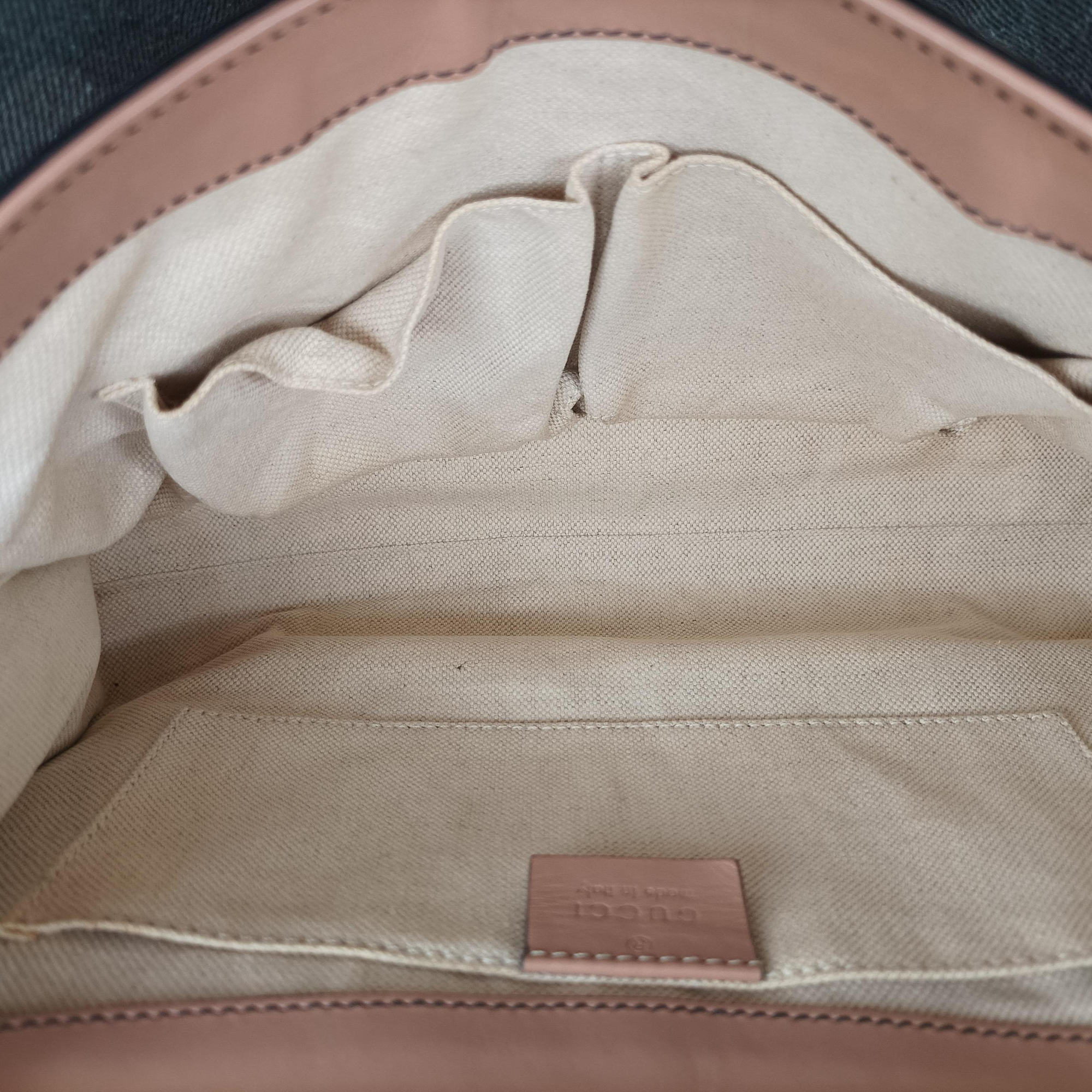 Pre-owned Gucci Emily Beige×pink canvas×leather 295402 shoulderbag | stylenewstar