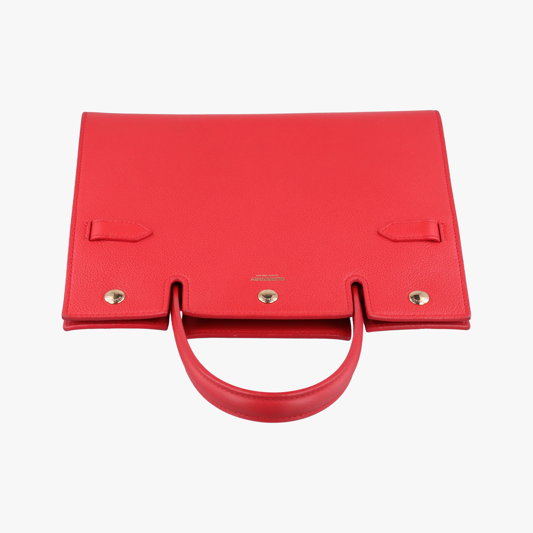 Pre-owned Burberry Title Red Leather  handbag | stylenewstar