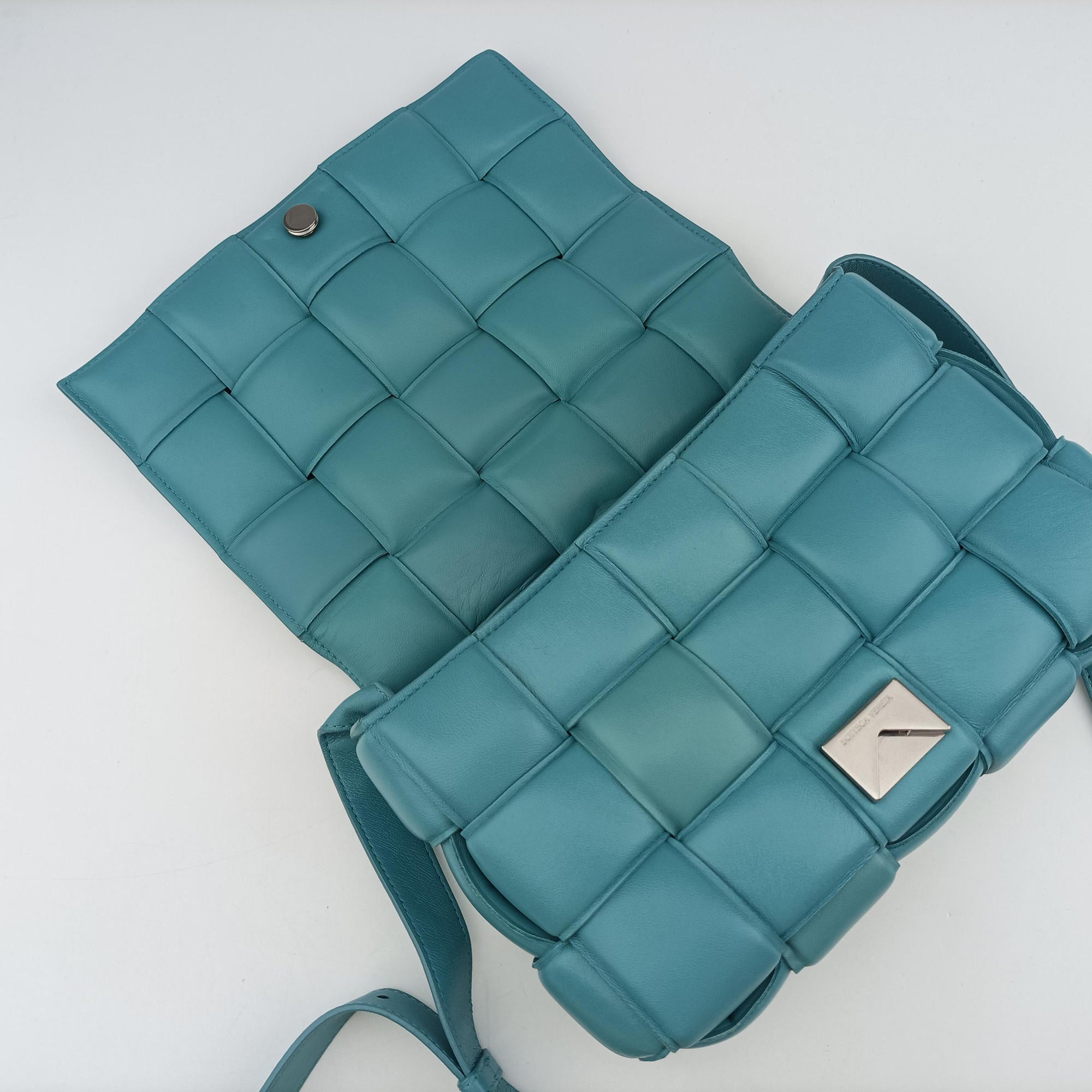 Vintage Bottega Veneta Padded Cassette Blue lambskin  shoulderbag | stylenewstar