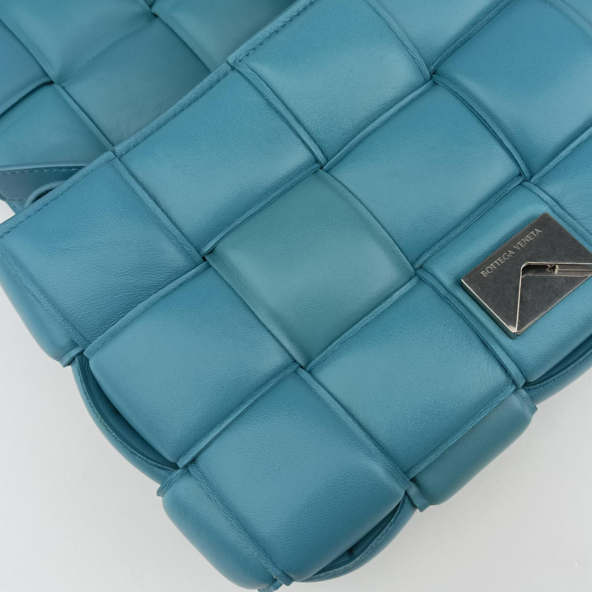 Vintage Bottega Veneta Padded Cassette Blue lambskin  shoulderbag | stylenewstar