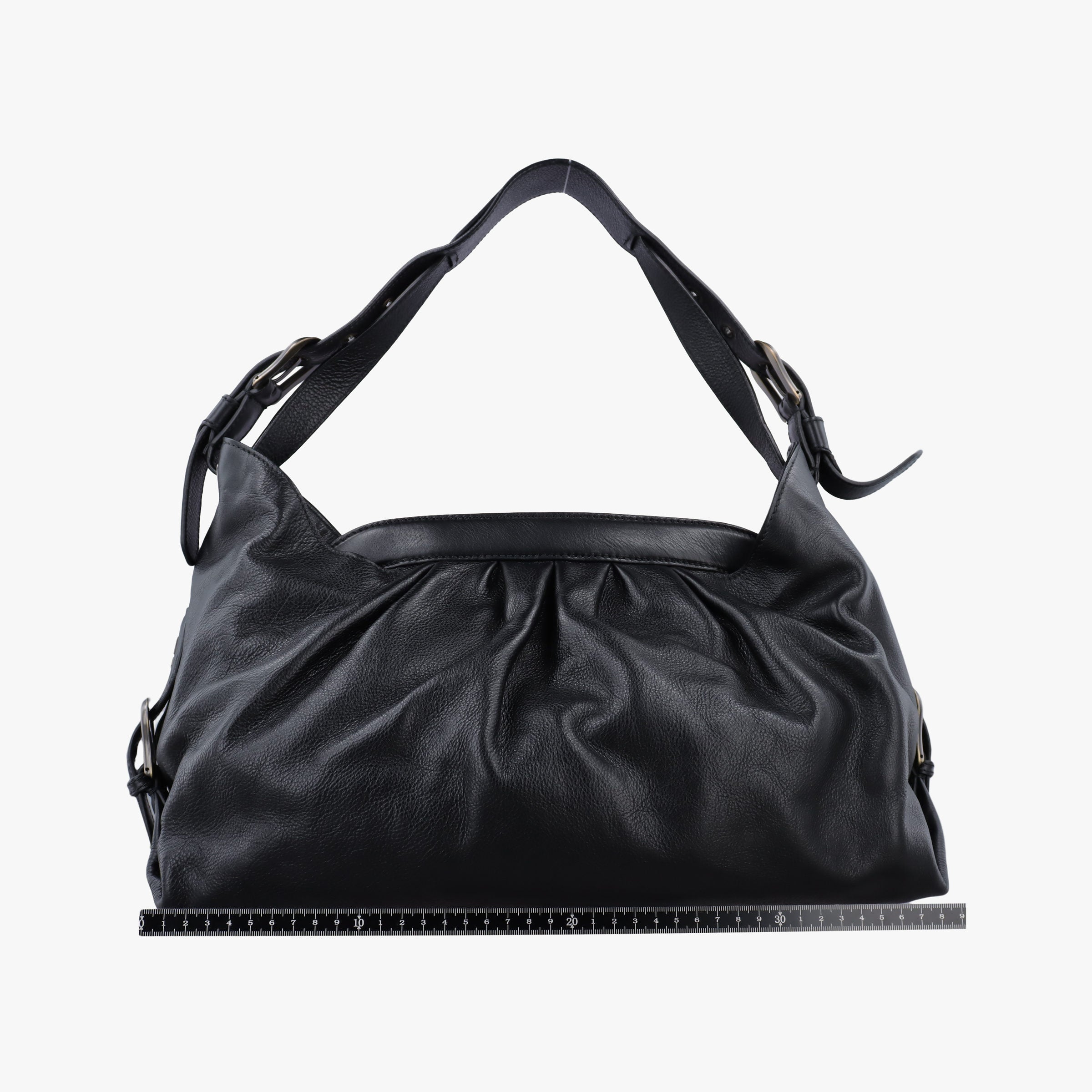 Pre-owned Fendi Toile de Cuir Black Leather 8BR579 shoulderbag | stylenewstar