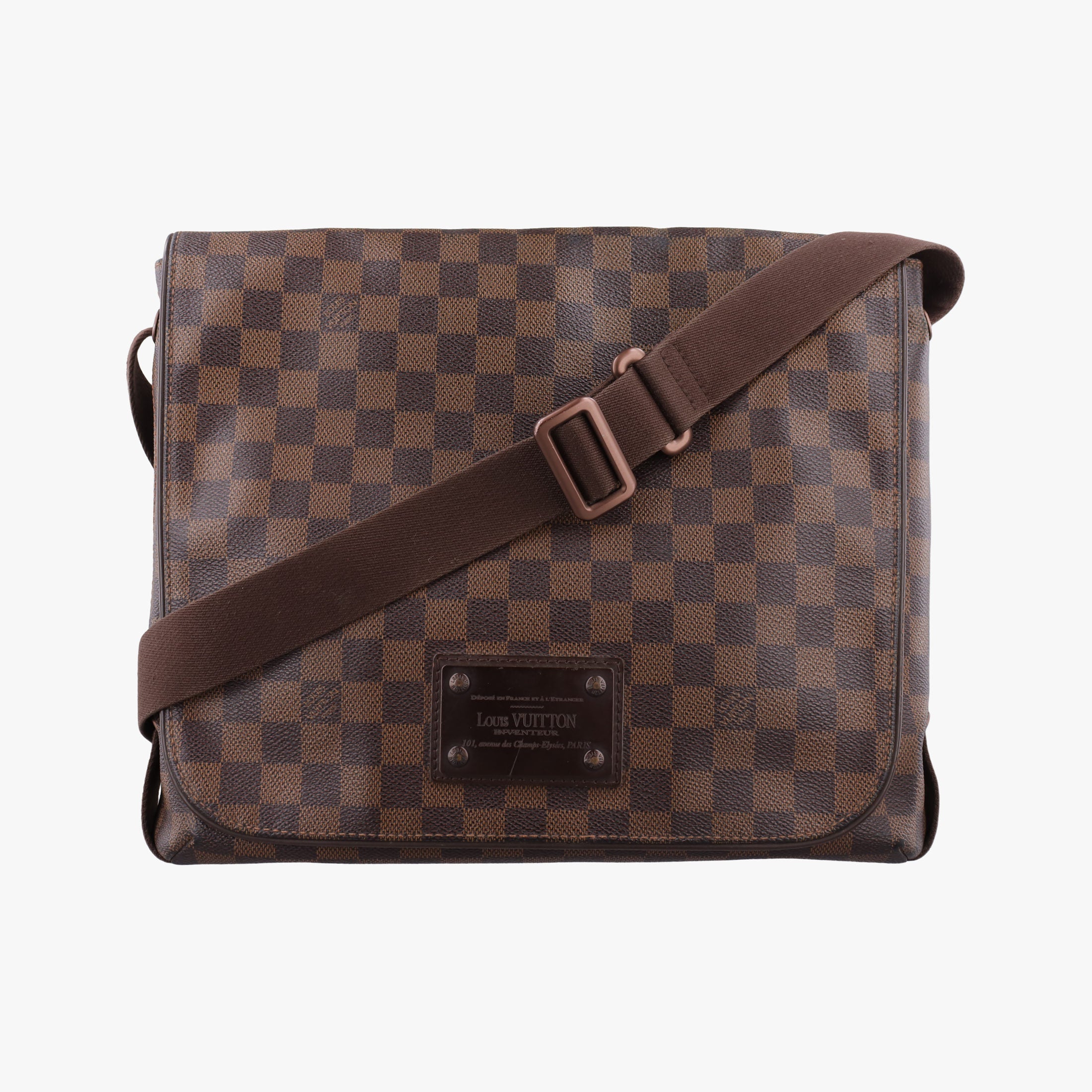 Pre-owned Louis Vuitton BROOKLYN MM EBENE Damier Canvas N51211 shoulderbag | stylenewstar