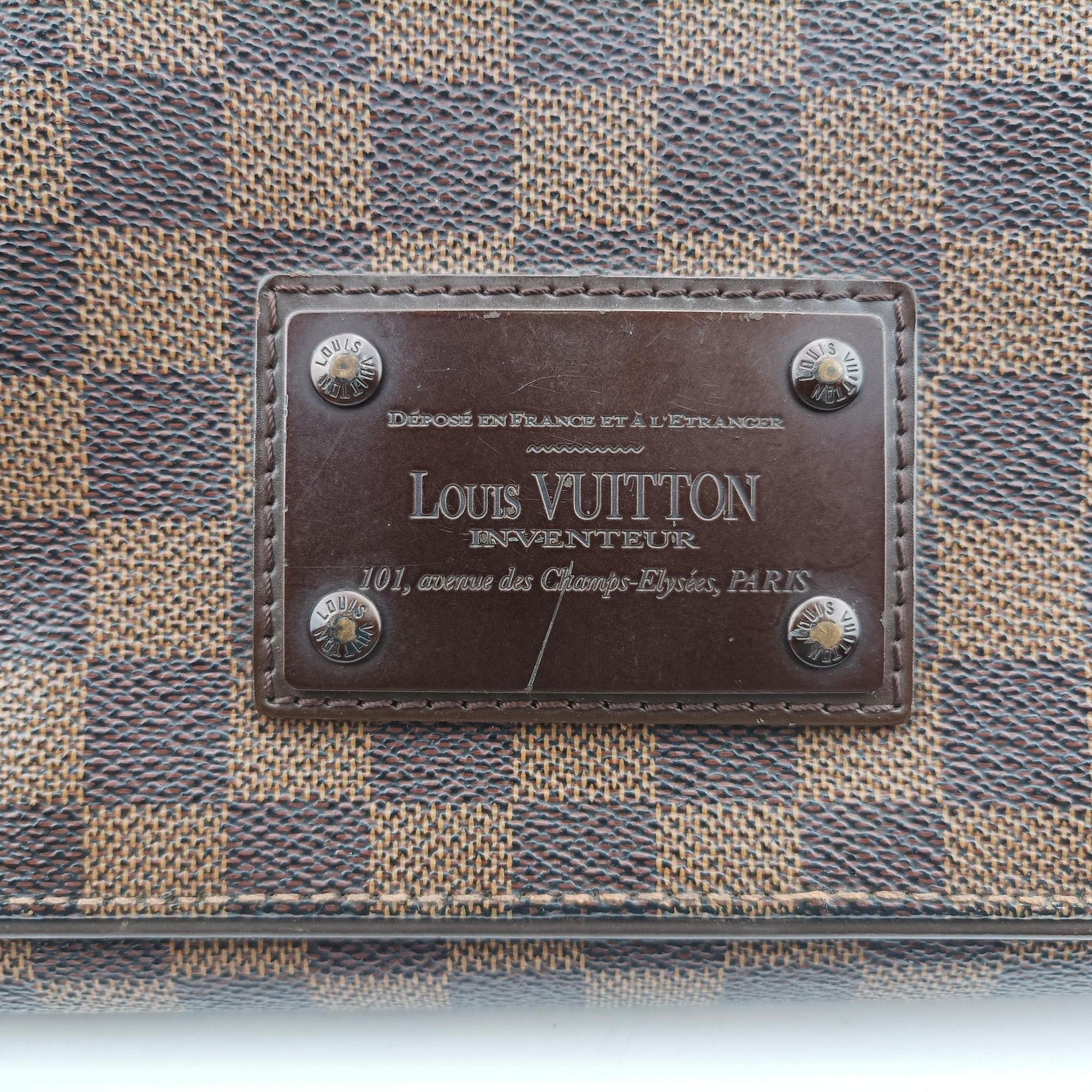 Pre-owned Louis Vuitton BROOKLYN MM EBENE Damier Canvas N51211 shoulderbag | stylenewstar