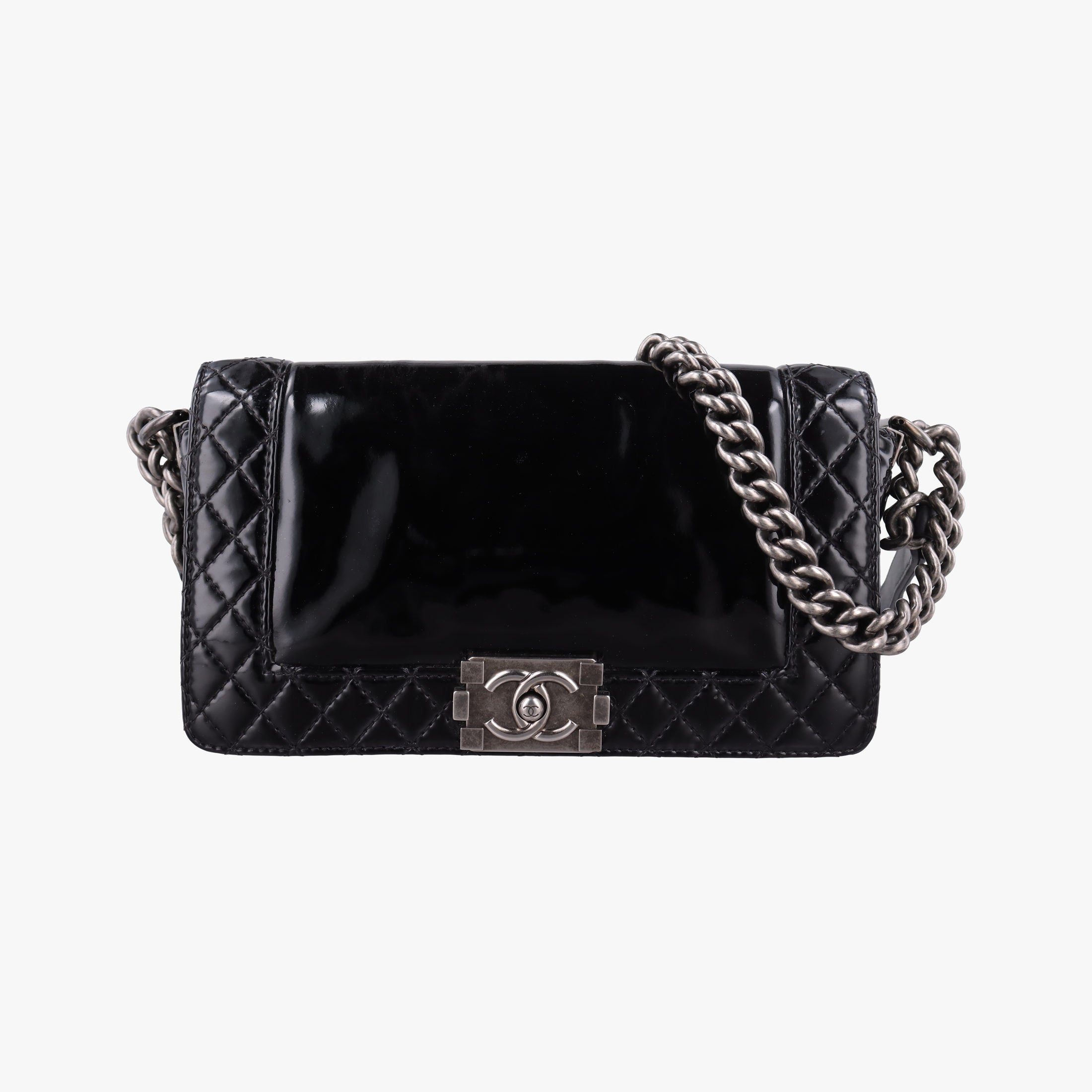 Pre-owned Chanel BOY CHANEL Black Patent leather A67946 shoulderbag | stylenewstar