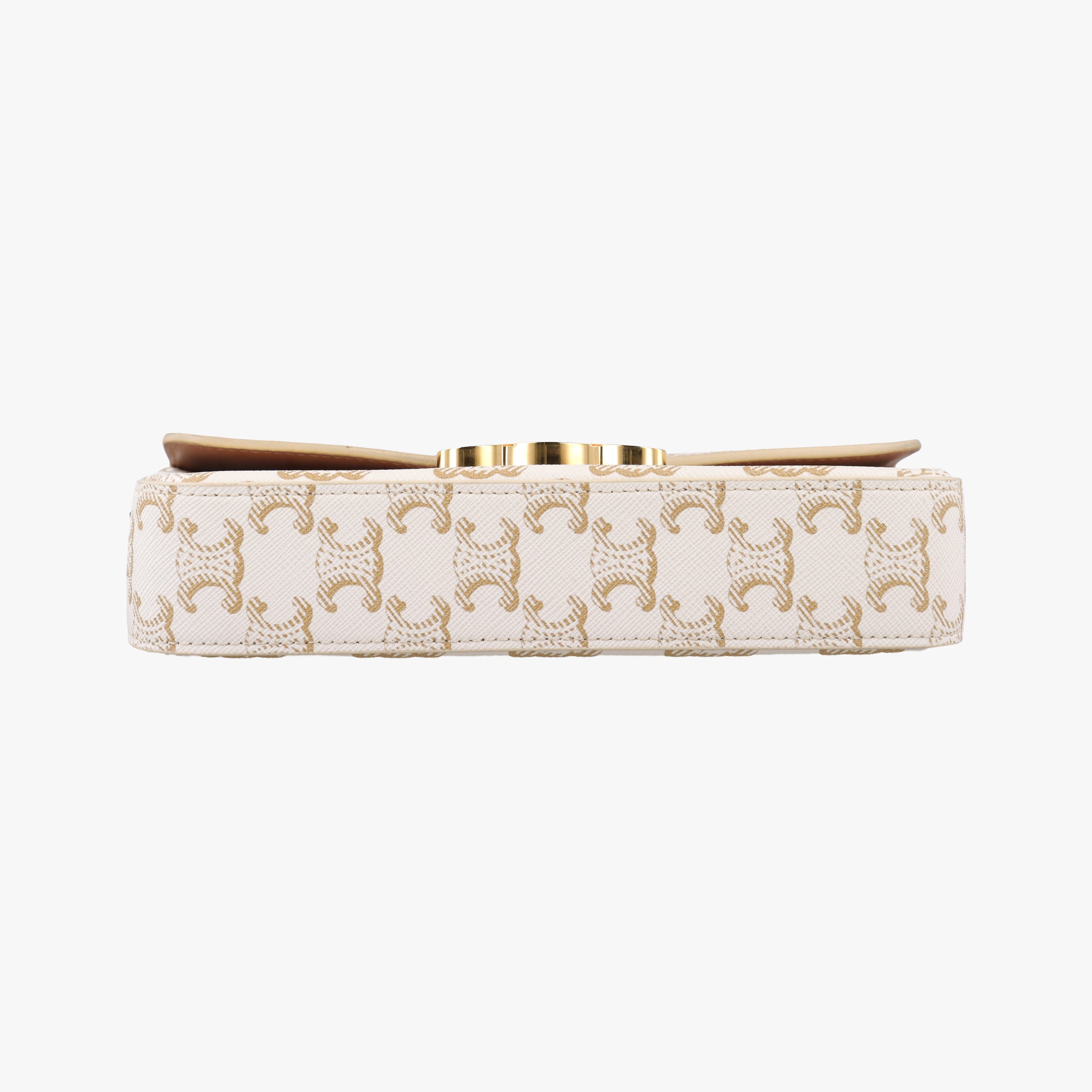Pre-owned Celine Teen Triomphe White PVC coated canvas  shoulderbag | stylenewstar