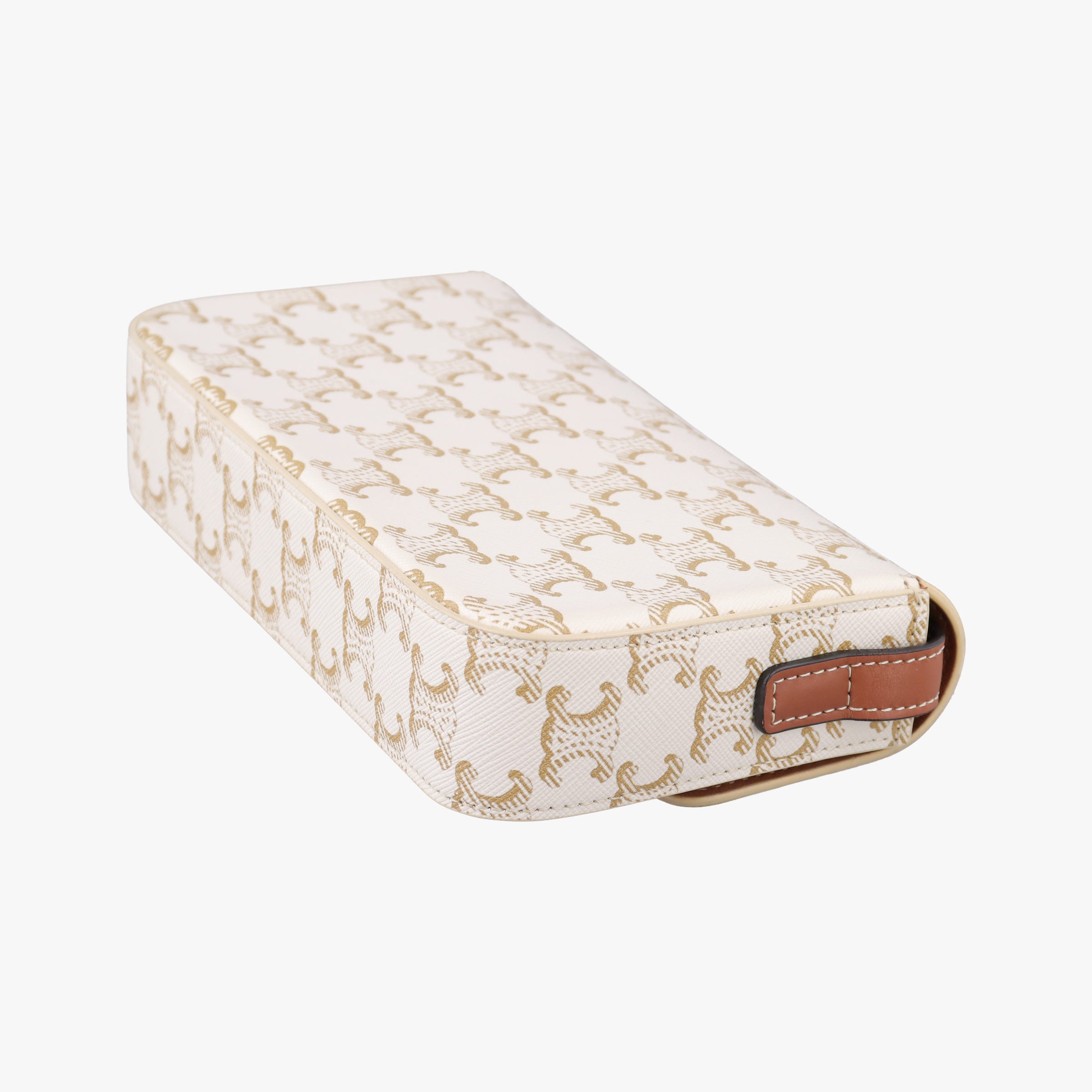 Pre-owned Celine Teen Triomphe White PVC coated canvas  shoulderbag | stylenewstar