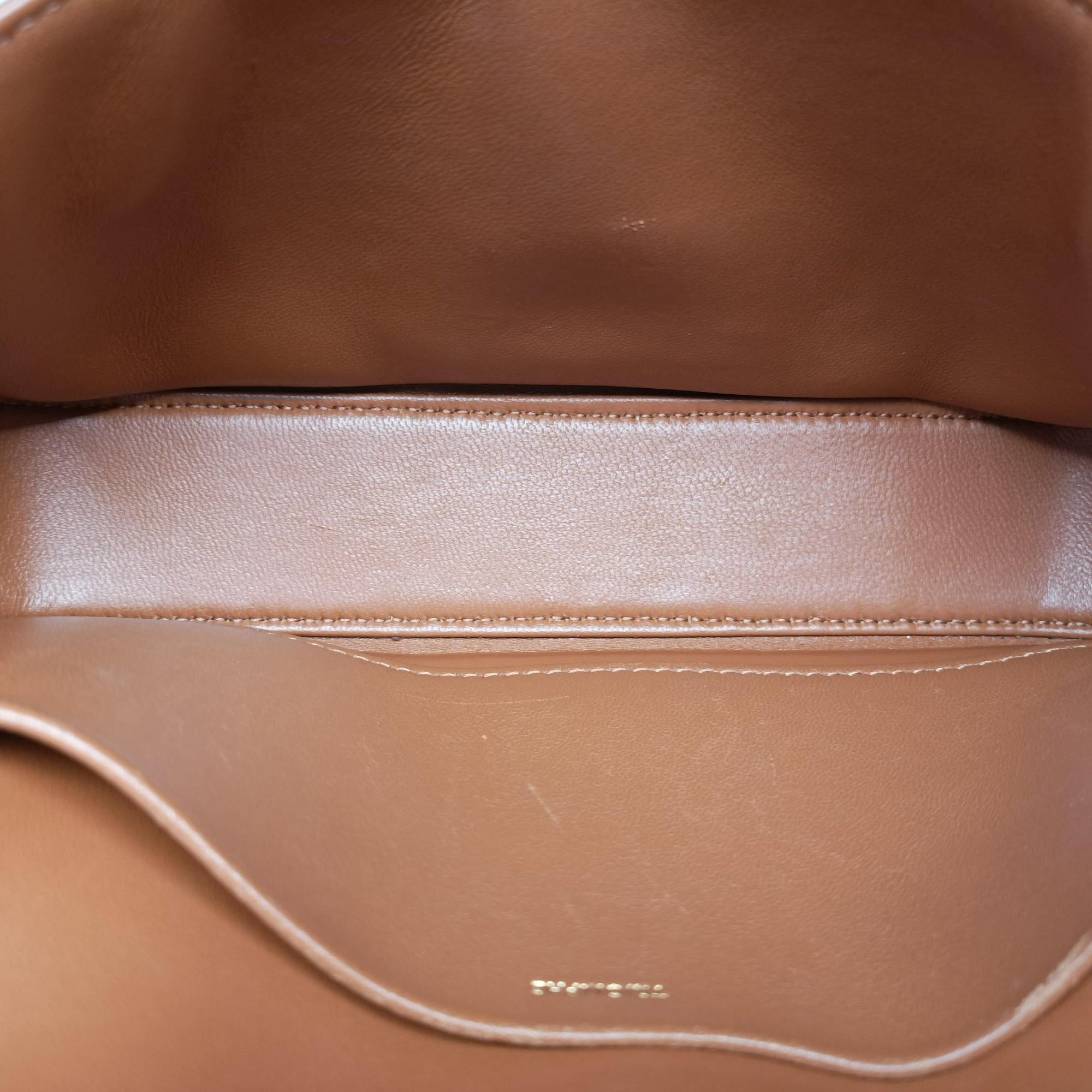 Pre-owned Celine Teen Triomphe White PVC coated canvas  shoulderbag | stylenewstar