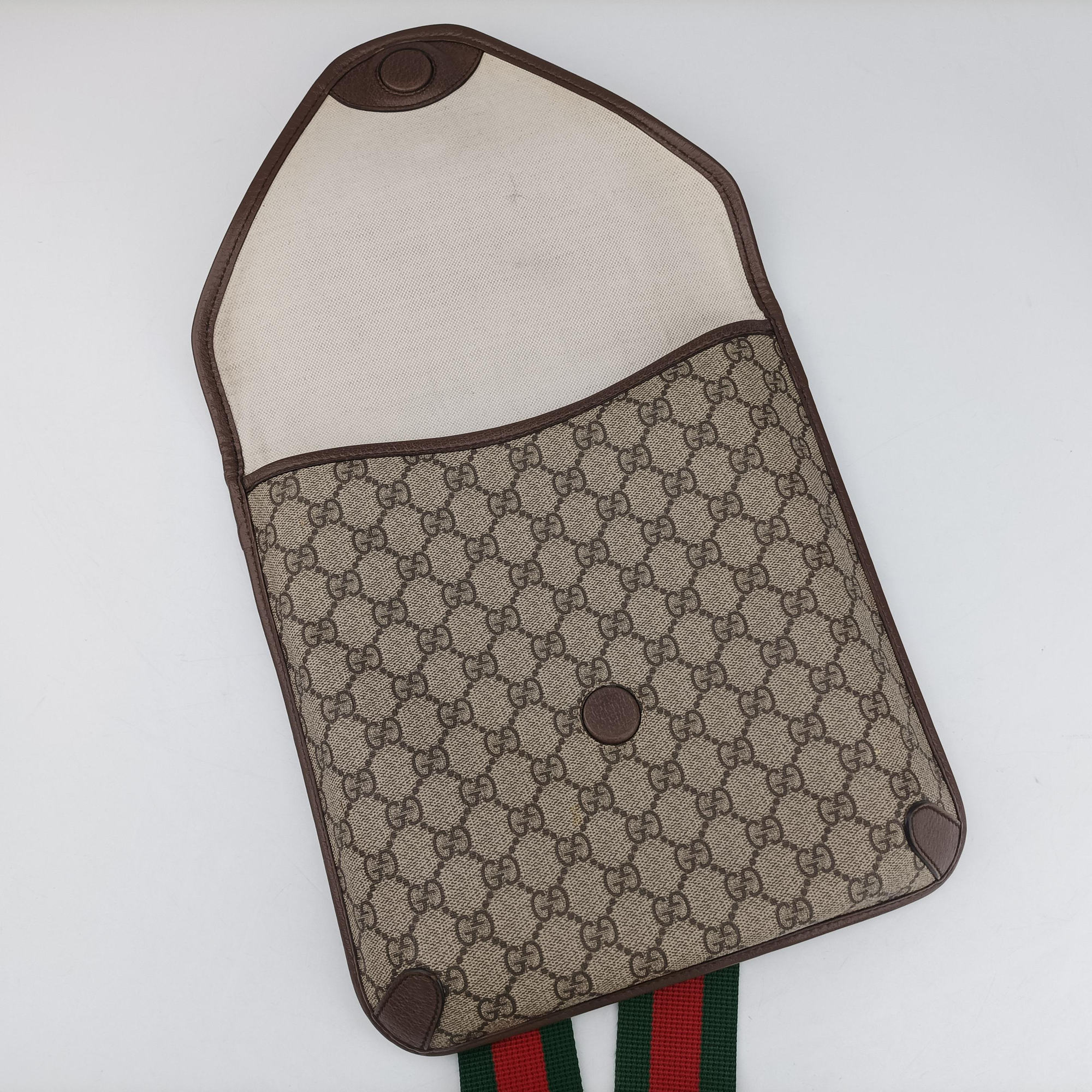 Pre-owned Gucci Neo Vintage GG Medium Messenger Beige×red×green PVC coated canvas×Leather 598604 shoulderbag | stylenewstar