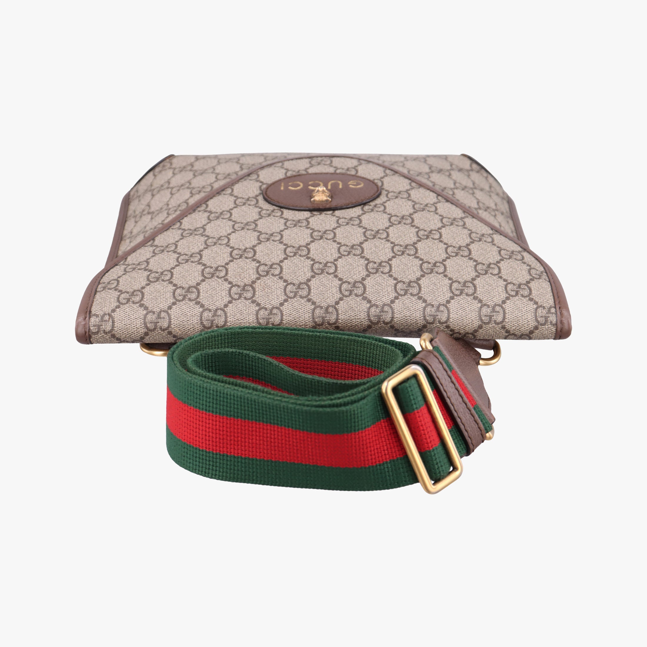 Pre-owned Gucci Neo Vintage GG Medium Messenger Beige×red×green PVC coated canvas×Leather 598604 shoulderbag | stylenewstar