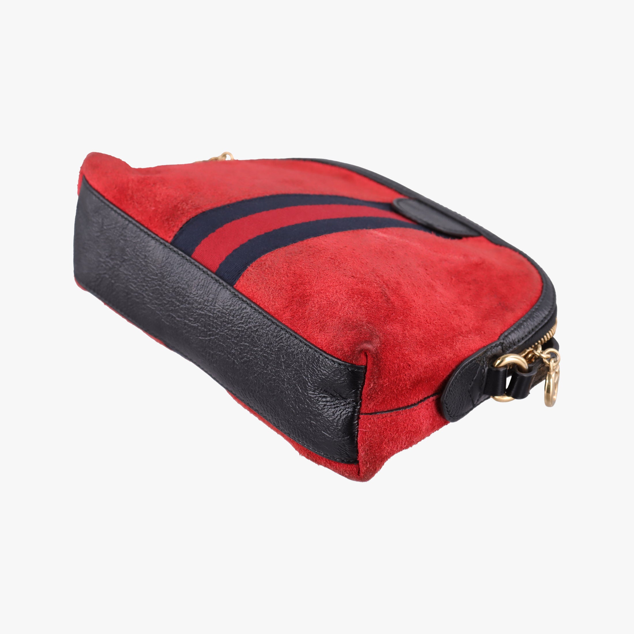 Pre-owned Gucci Ophidia Red×black Suede×leather 499621 shoulderbag | stylenewstar