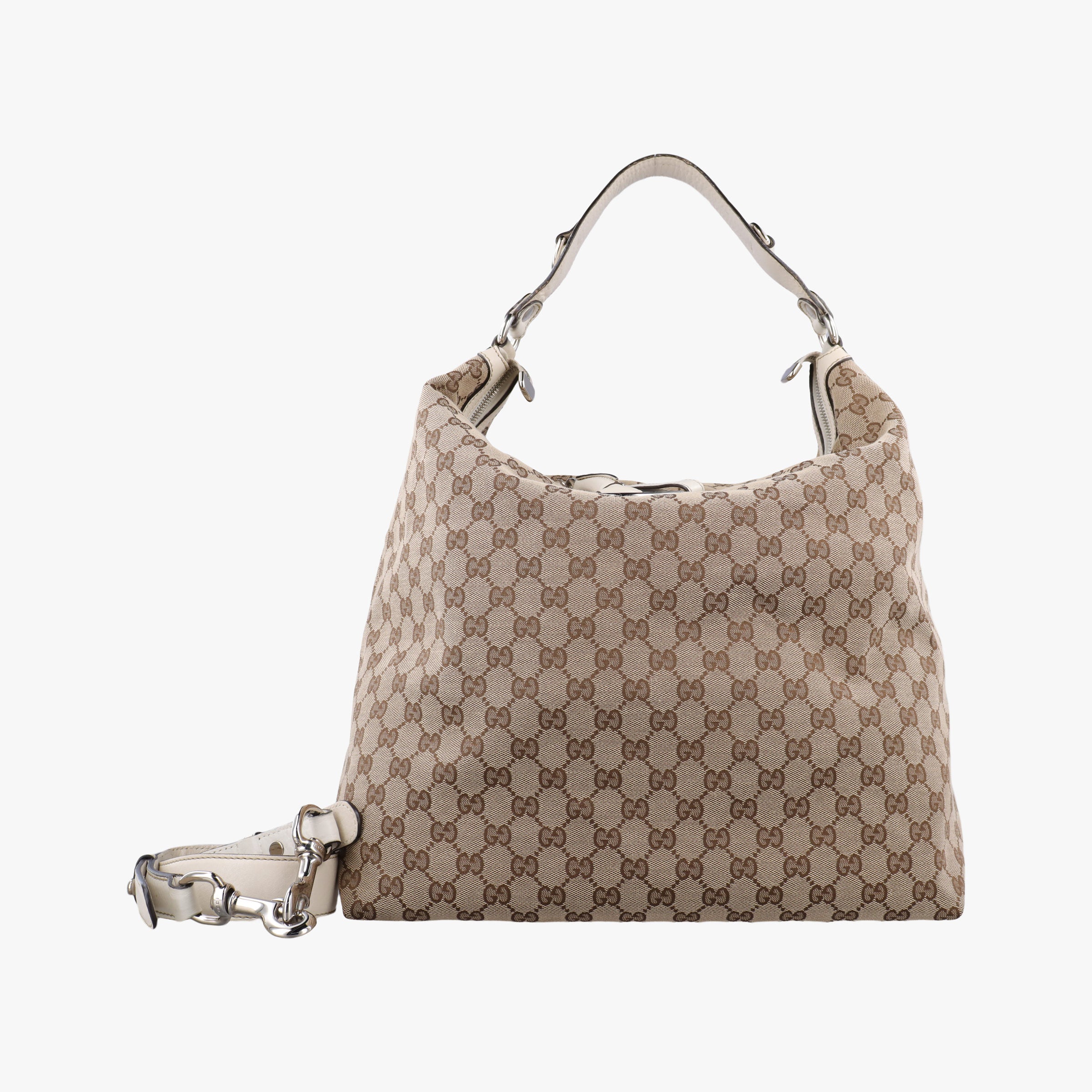 Pre-owned Gucci GG Hobo Brown canvas 232950 shoulderbag | stylenewstar