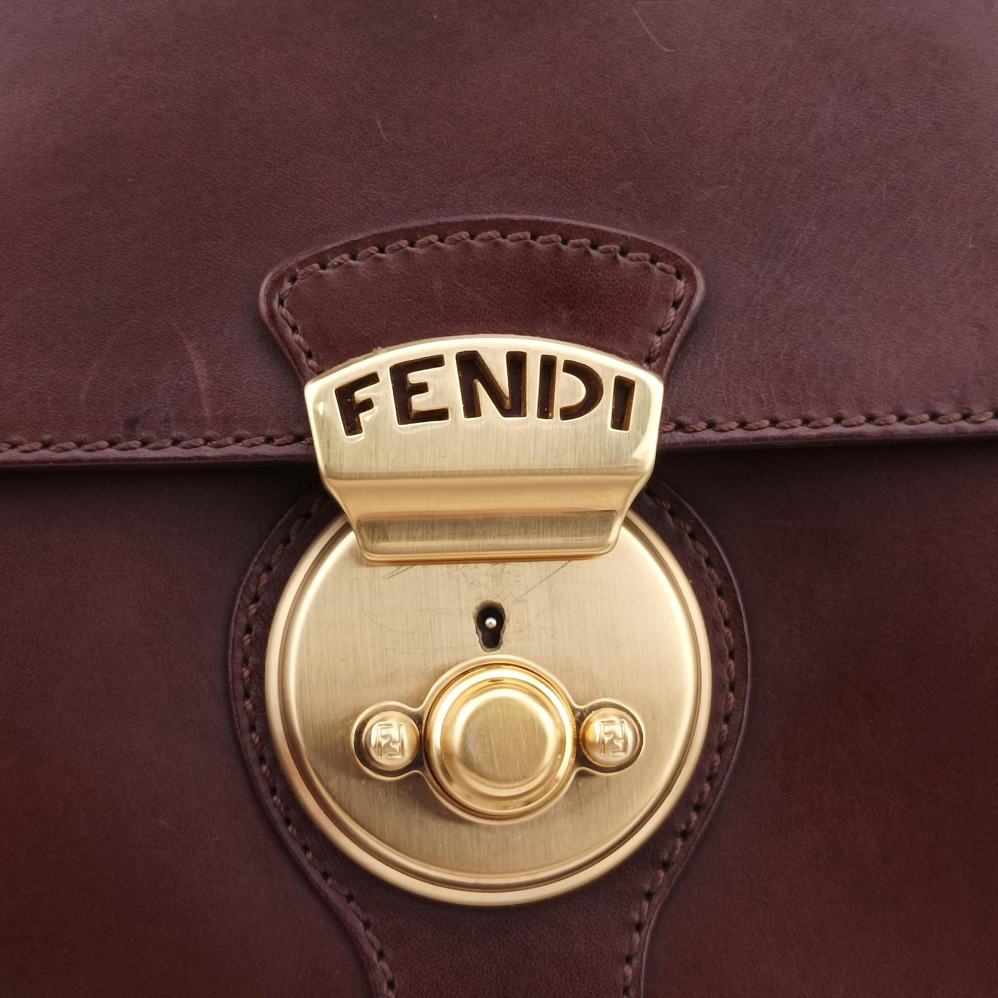 Pre-owned Fendi Borsa Brown Leather 8BR423 shoulderbag | stylenewstar