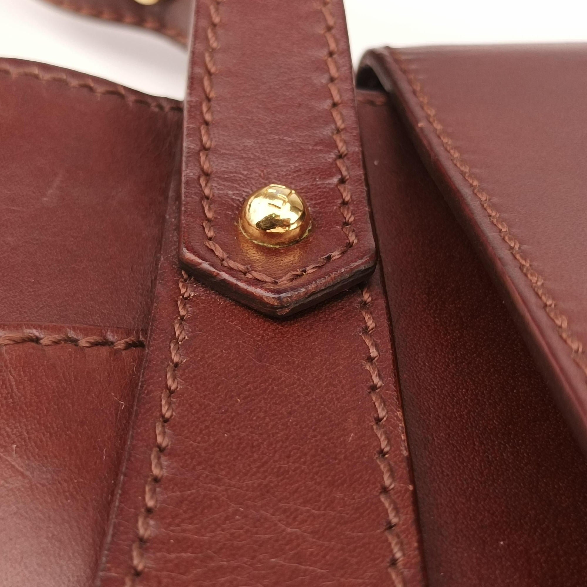Pre-owned Fendi Borsa Brown Leather 8BR423 shoulderbag | stylenewstar
