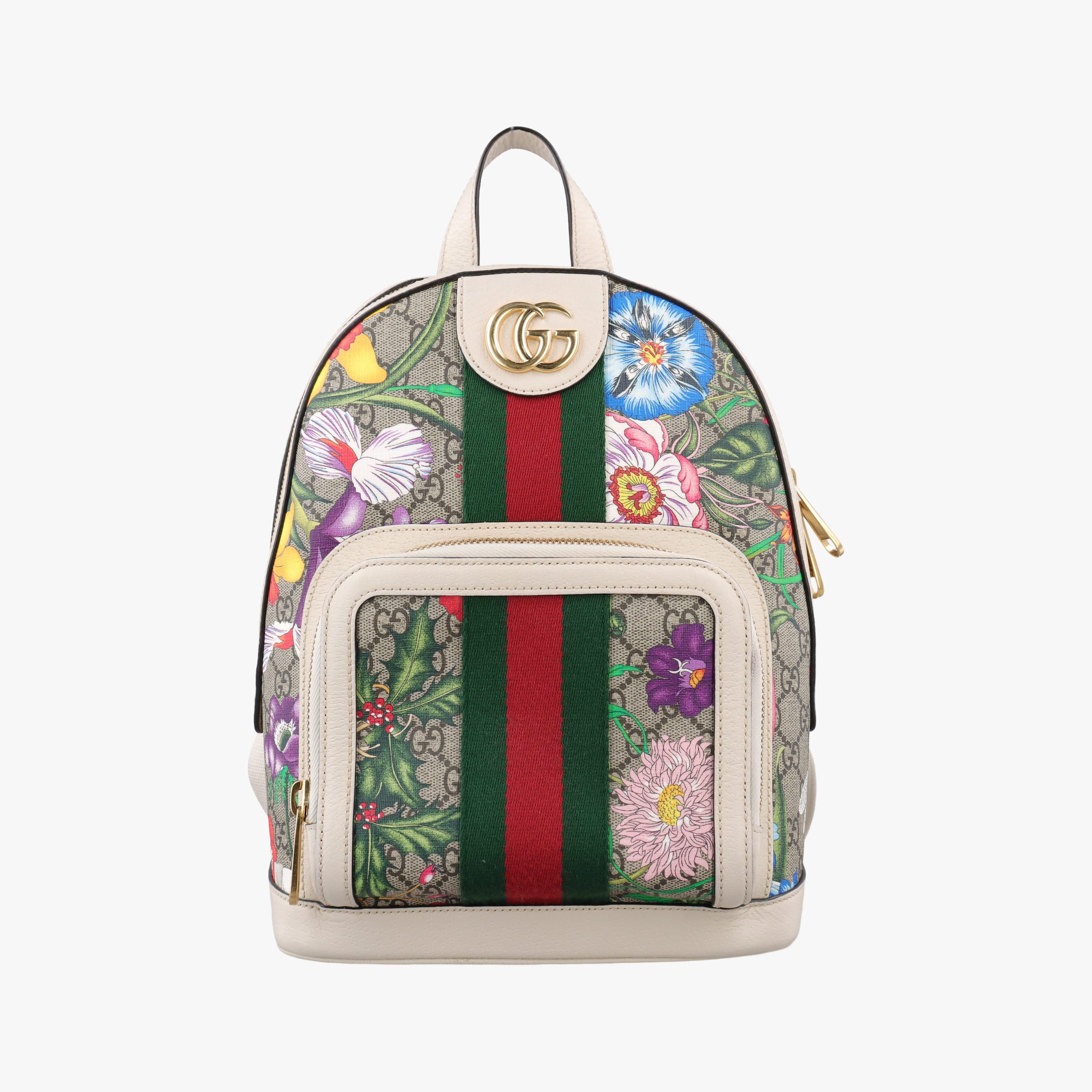 Pre-owned Gucci Ophidia Flora Multicolour PVC coated canvas×Leather 547965 backpack/rucksack | stylenewstar