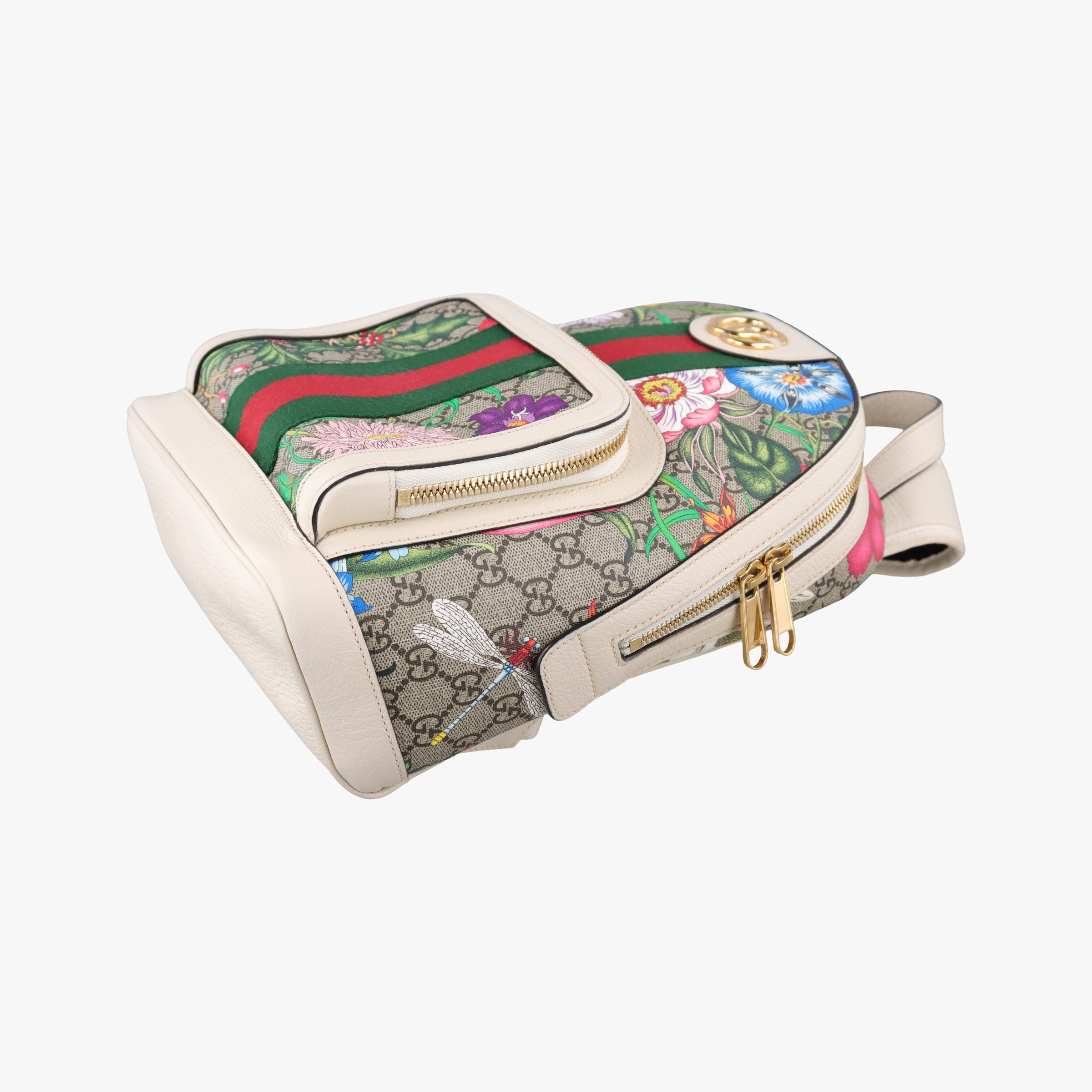 Pre-owned Gucci Ophidia Flora Multicolour PVC coated canvas×Leather 547965 backpack/rucksack | stylenewstar