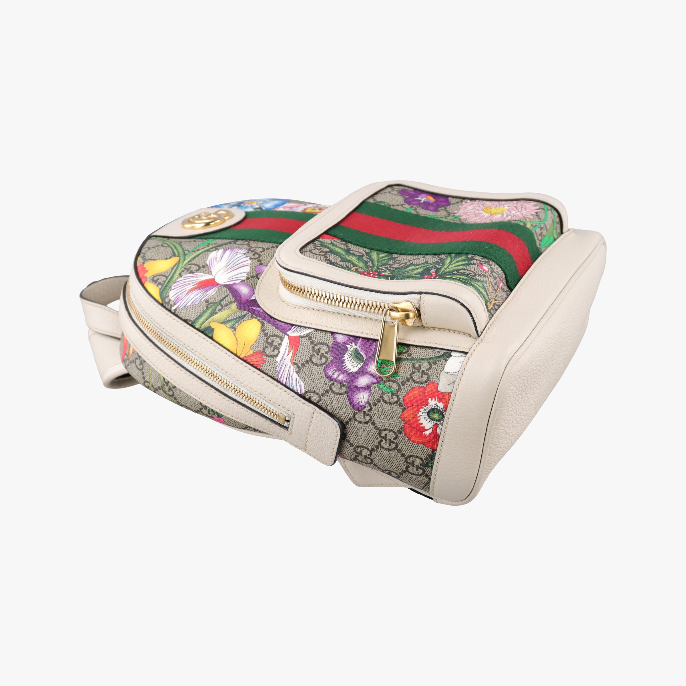 Pre-owned Gucci Ophidia Flora Multicolour PVC coated canvas×Leather 547965 backpack/rucksack | stylenewstar