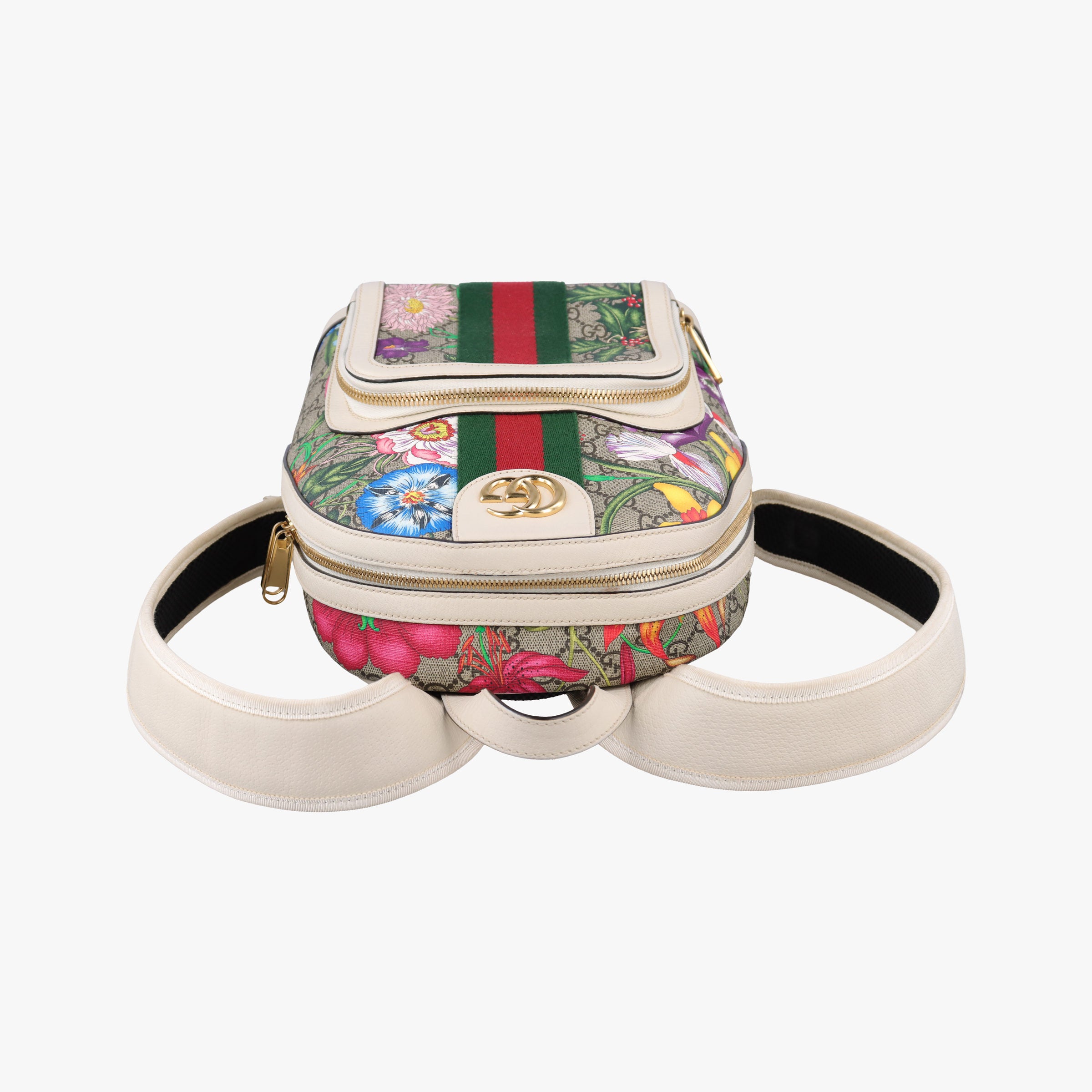 Pre-owned Gucci Ophidia Flora Multicolour PVC coated canvas×Leather 547965 backpack/rucksack | stylenewstar