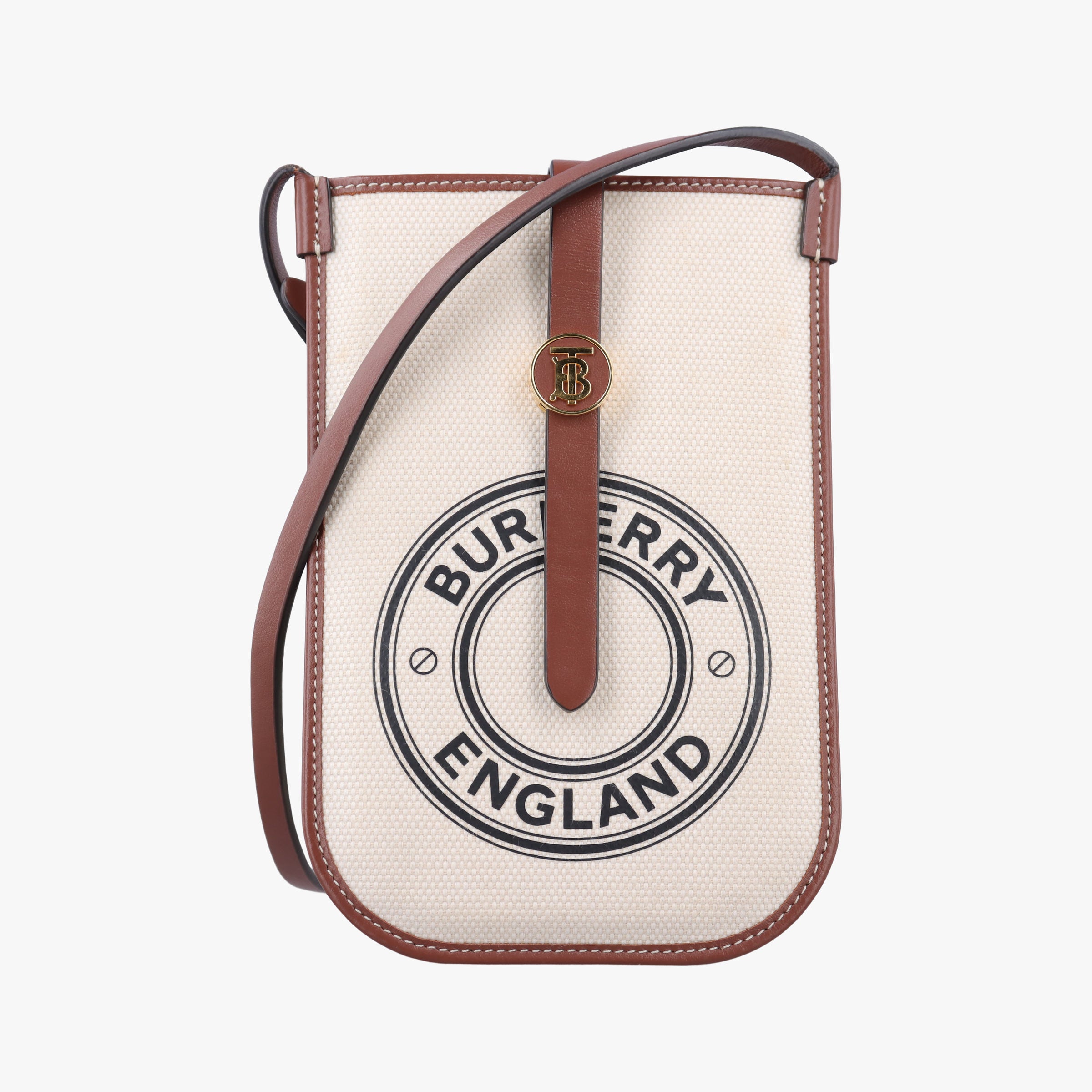 Pre-owned Burberry Anne Beige×Brown Canvas×Leather  shoulderbag | stylenewstar