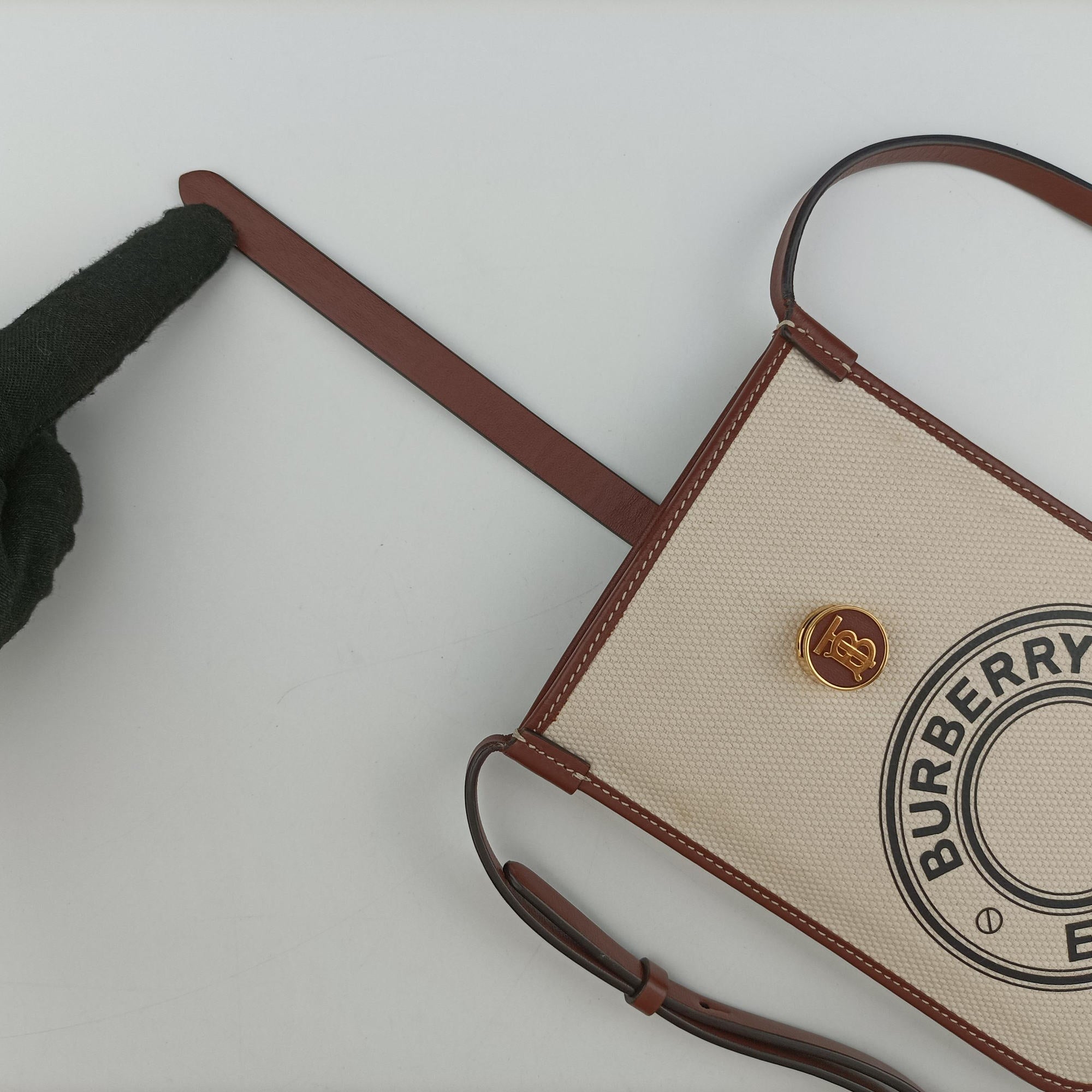 Pre-owned Burberry Anne Beige×Brown Canvas×Leather  shoulderbag | stylenewstar