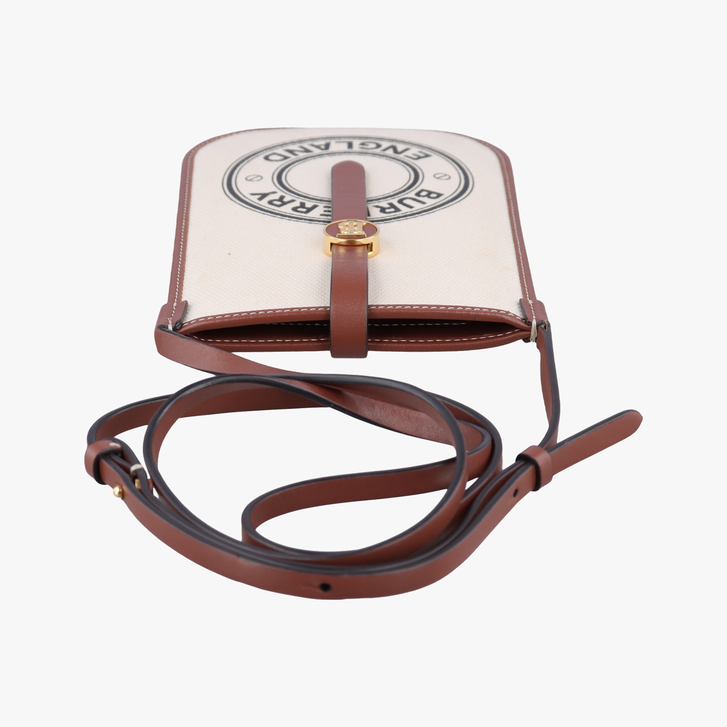 Pre-owned Burberry Anne Beige×Brown Canvas×Leather  shoulderbag | stylenewstar