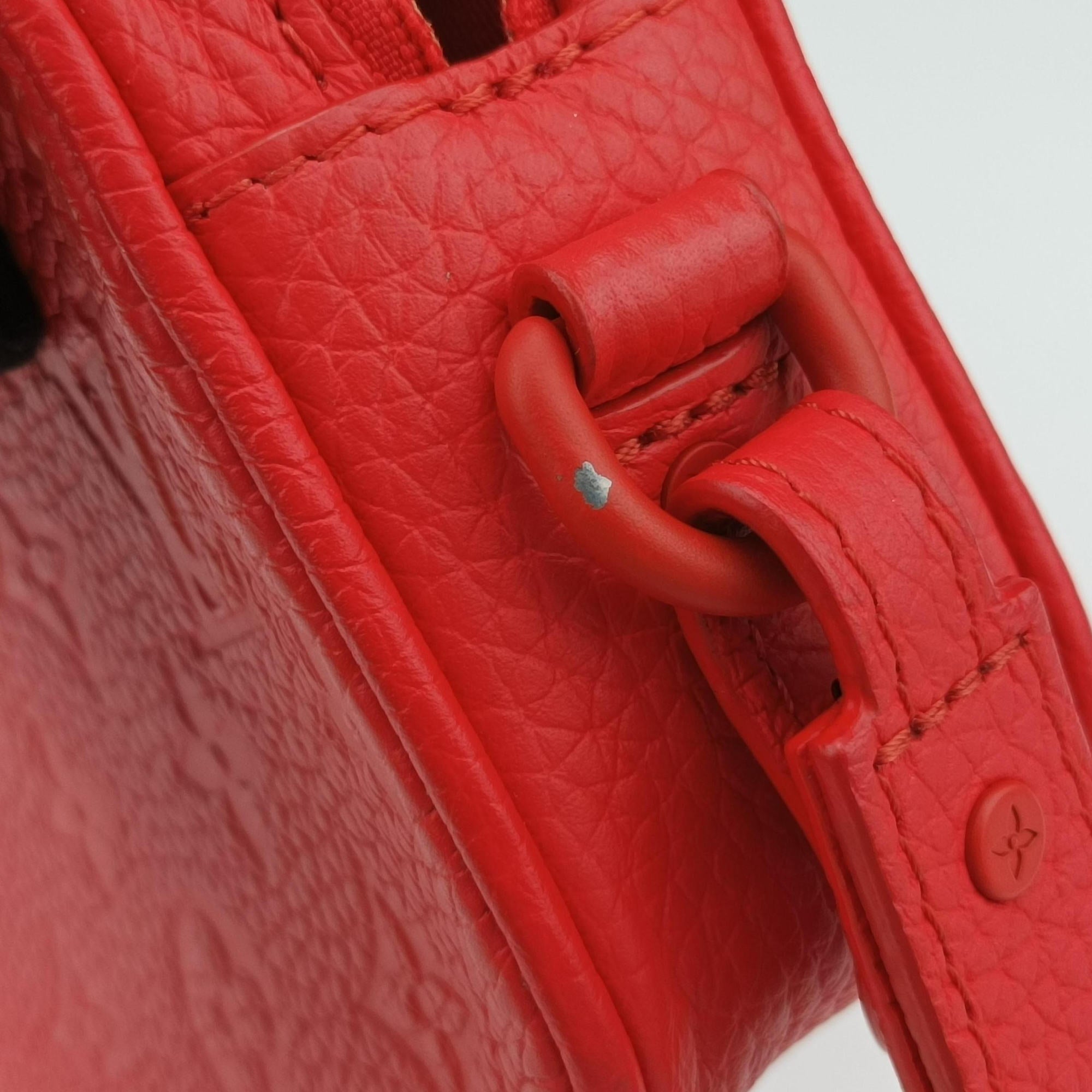Vintage Louis Vuitton Pochette Volga Red Monogram Empreinte M53555 clutchbag | stylenewstar