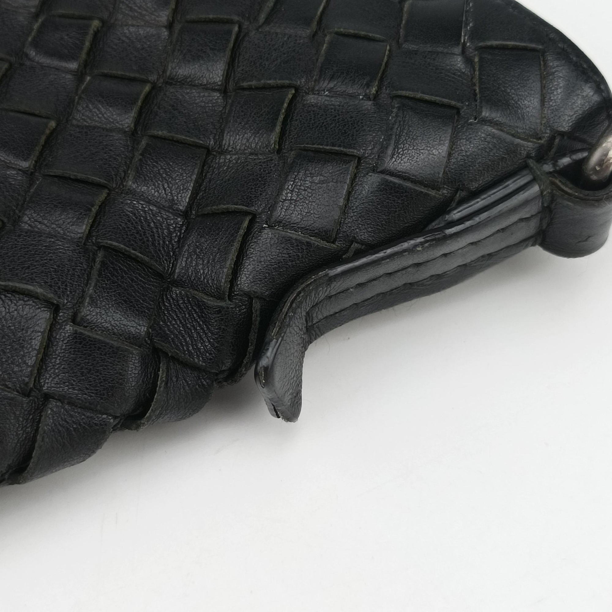 Pre-owned Bottega Veneta Intrecciato Black lambskin  shoulderbag | stylenewstar
