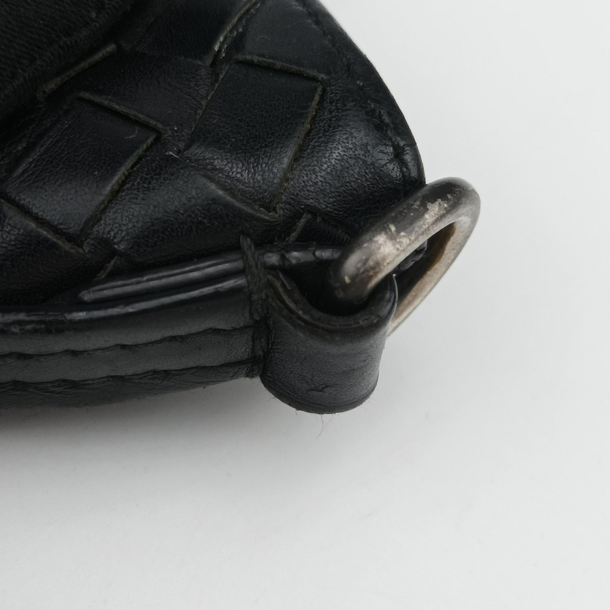 Pre-owned Bottega Veneta Intrecciato Black lambskin  shoulderbag | stylenewstar