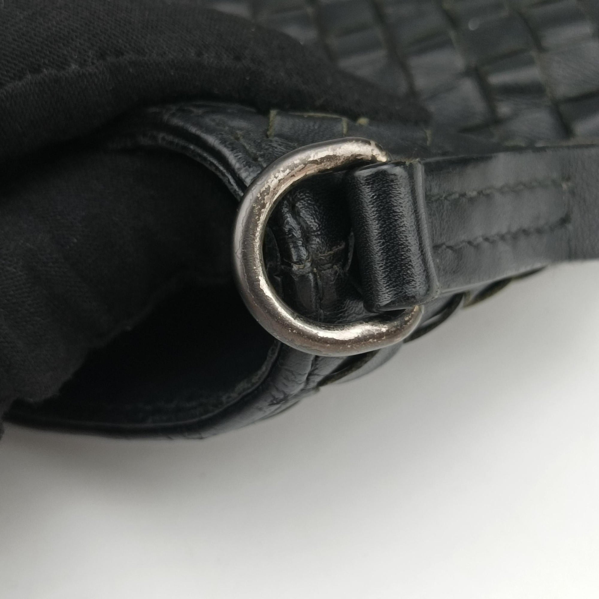 Pre-owned Bottega Veneta Intrecciato Black lambskin  shoulderbag | stylenewstar
