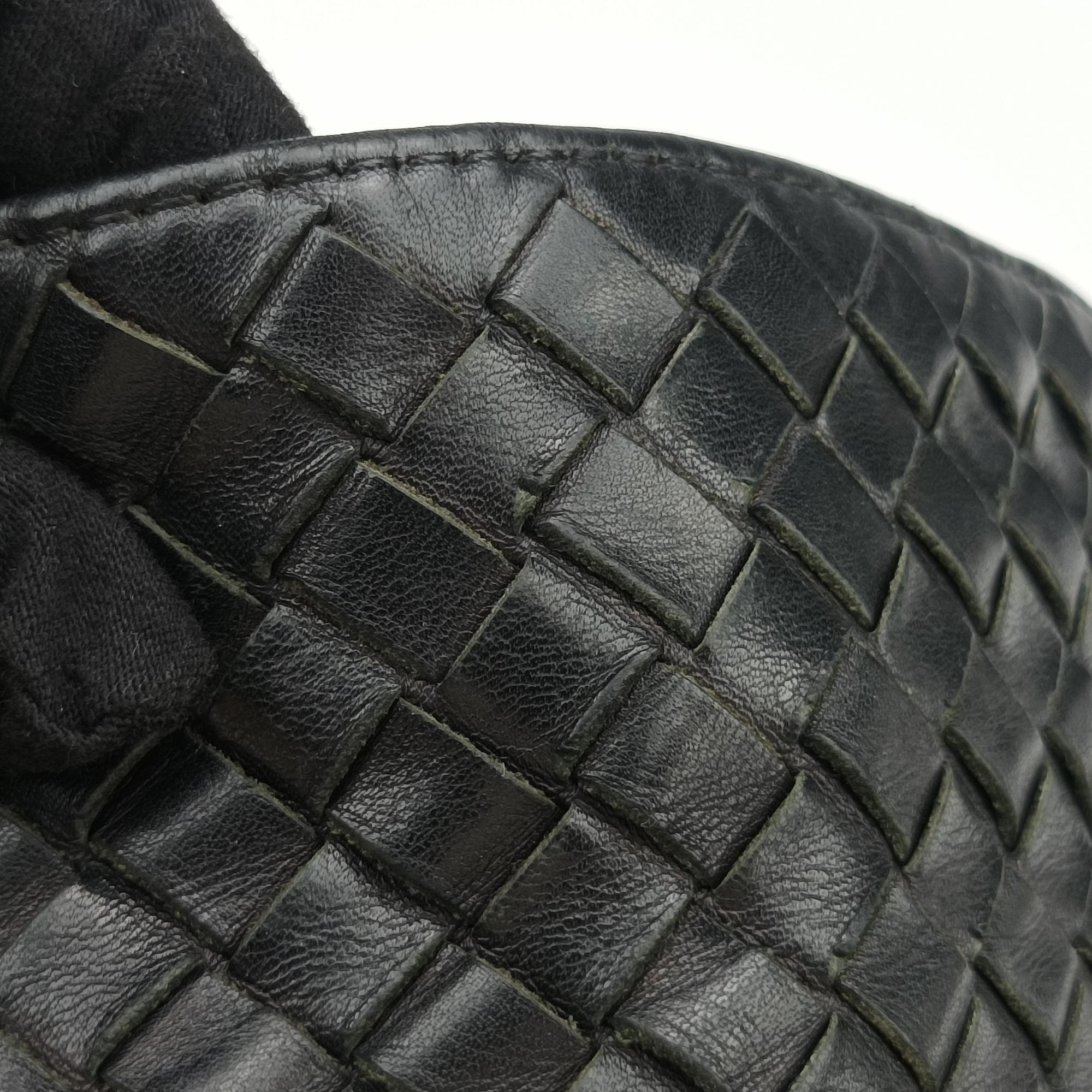 Pre-owned Bottega Veneta Intrecciato Black lambskin  shoulderbag | stylenewstar