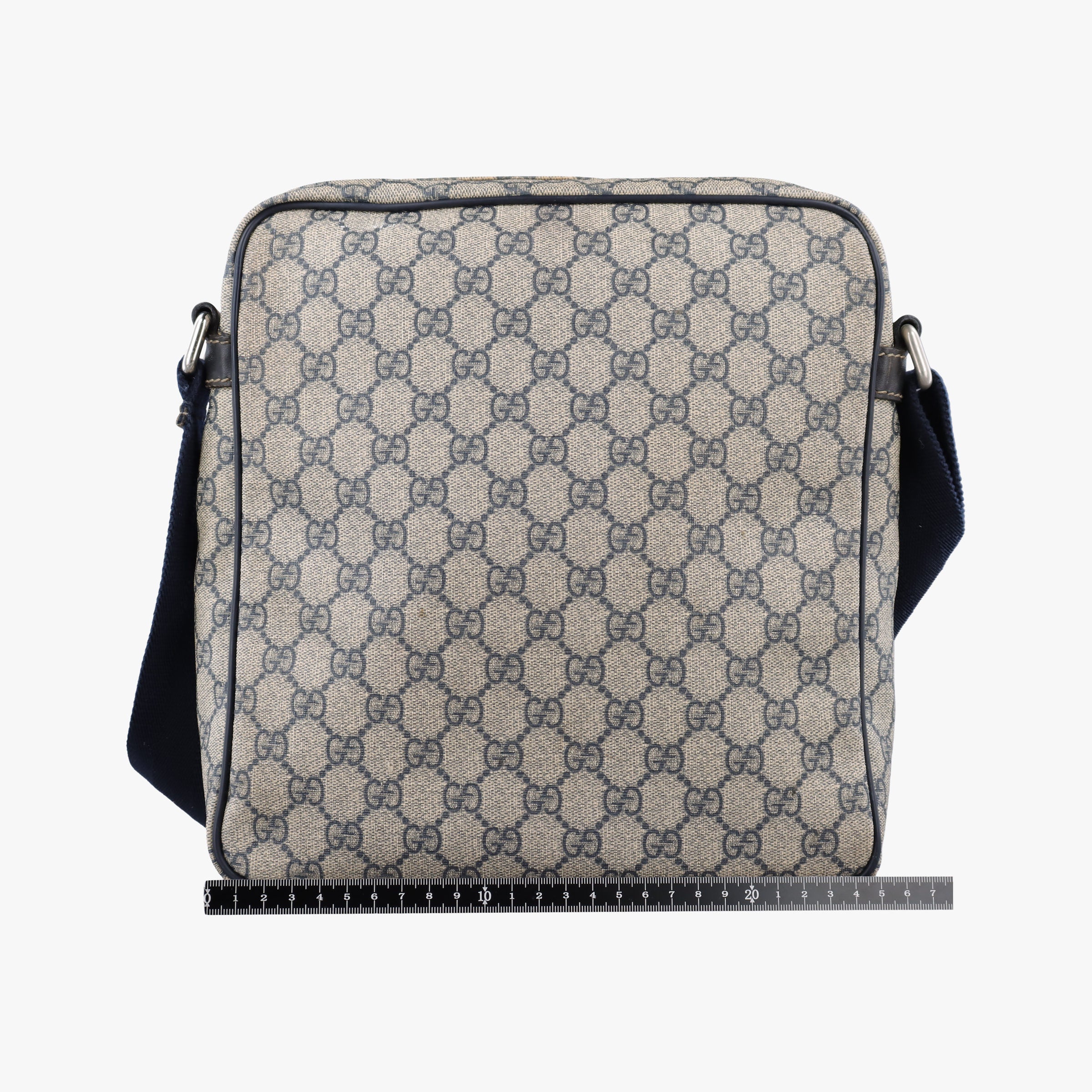 Pre-owned Gucci GG Supreme Messenger Beige × Navy PVC coated canvas×leather 201448 shoulderbag | stylenewstar