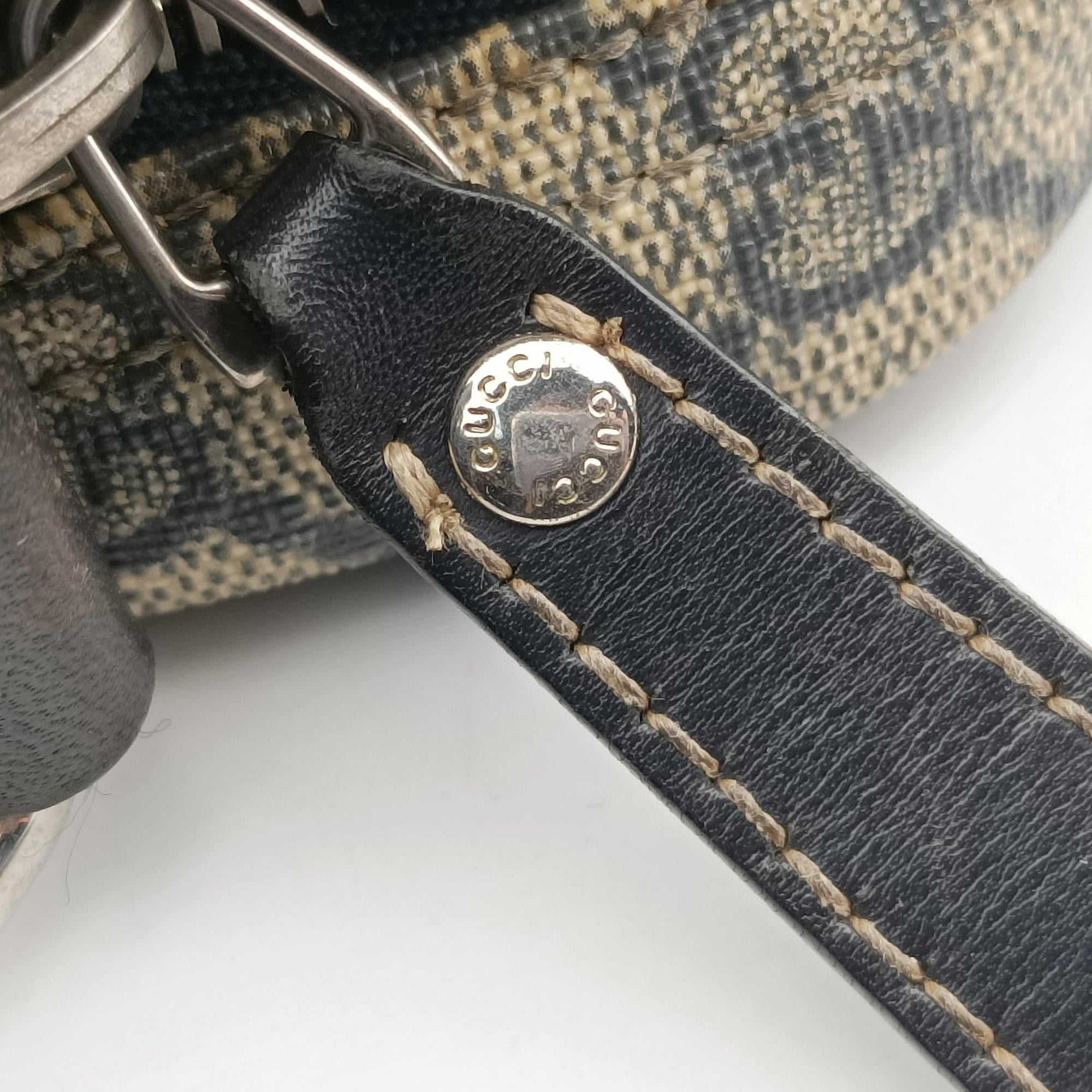Pre-owned Gucci GG Supreme Messenger Beige × Navy PVC coated canvas×leather 201448 shoulderbag | stylenewstar