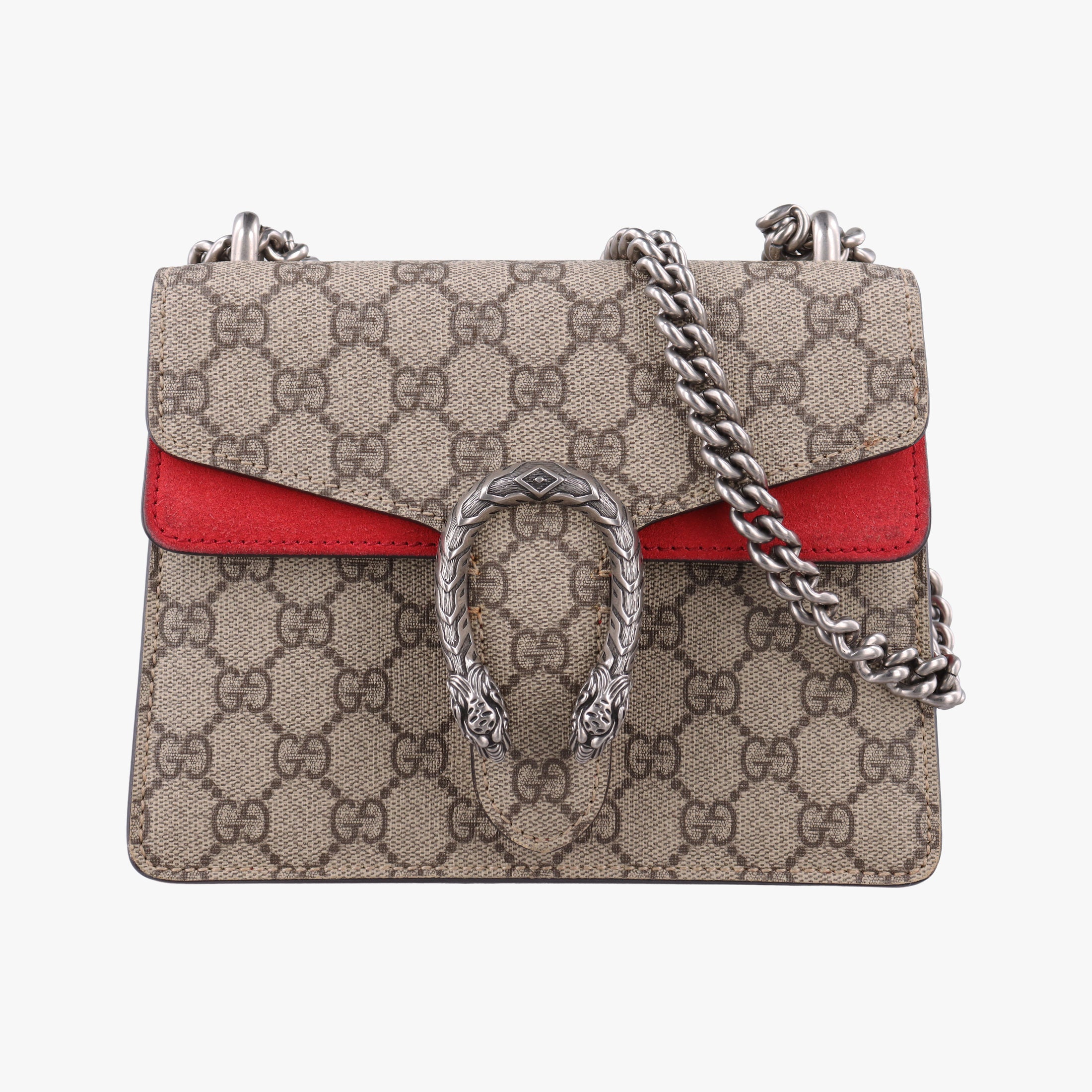 Secondhand Gucci Dionysus beige×red PVC coated canvas × suede 421970 shoulderbag | stylenewstar