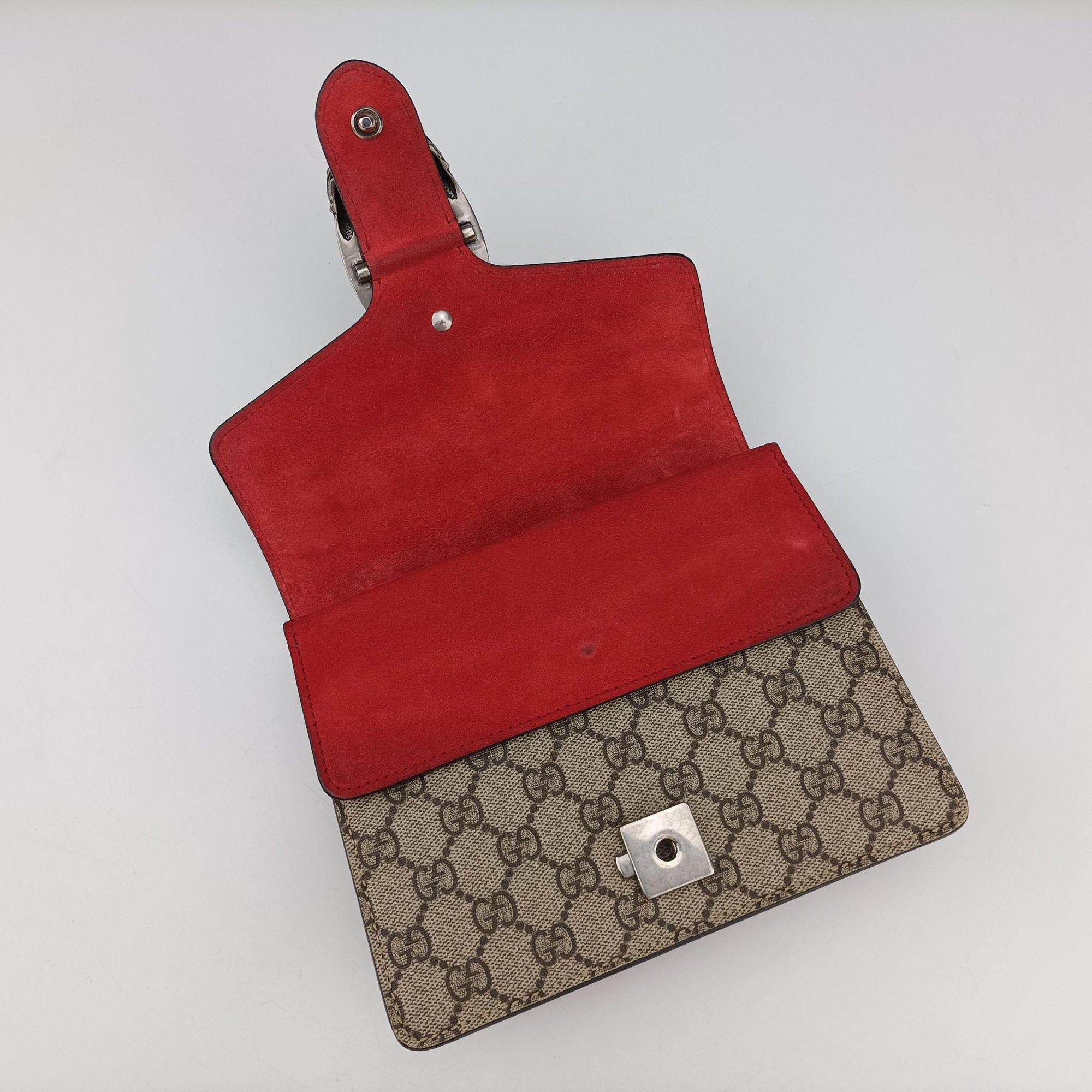Secondhand Gucci Dionysus beige×red PVC coated canvas × suede 421970 shoulderbag | stylenewstar