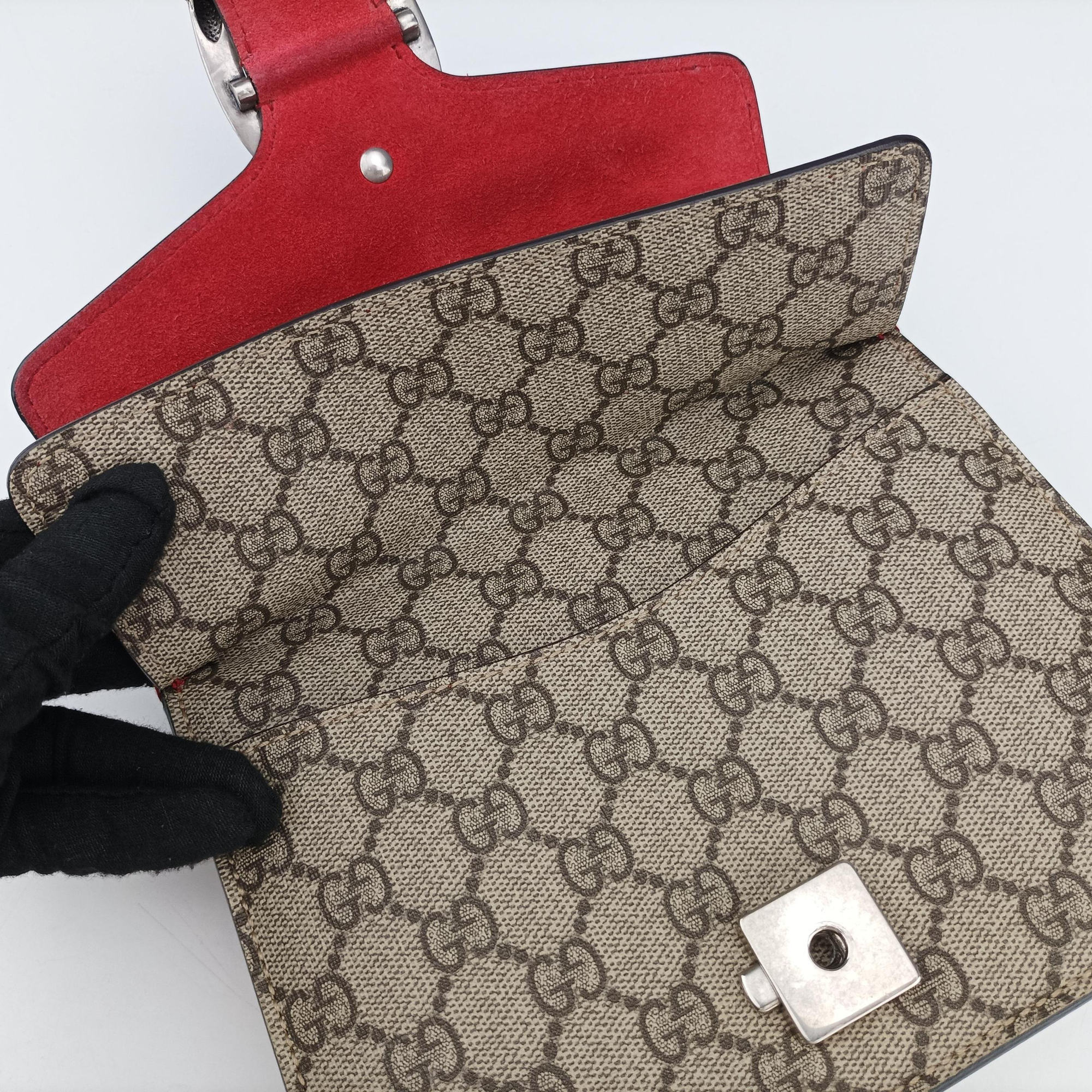 Secondhand Gucci Dionysus beige×red PVC coated canvas × suede 421970 shoulderbag | stylenewstar