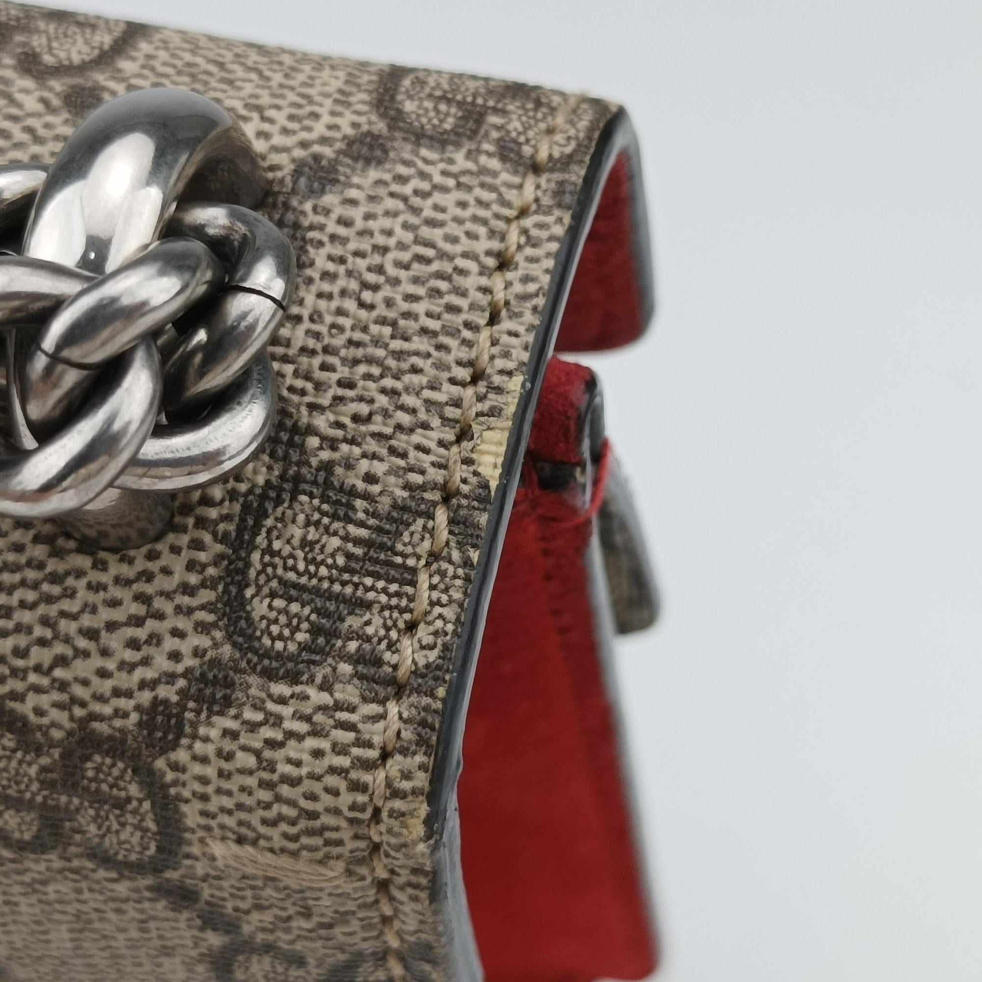 Secondhand Gucci Dionysus beige×red PVC coated canvas × suede 421970 shoulderbag | stylenewstar