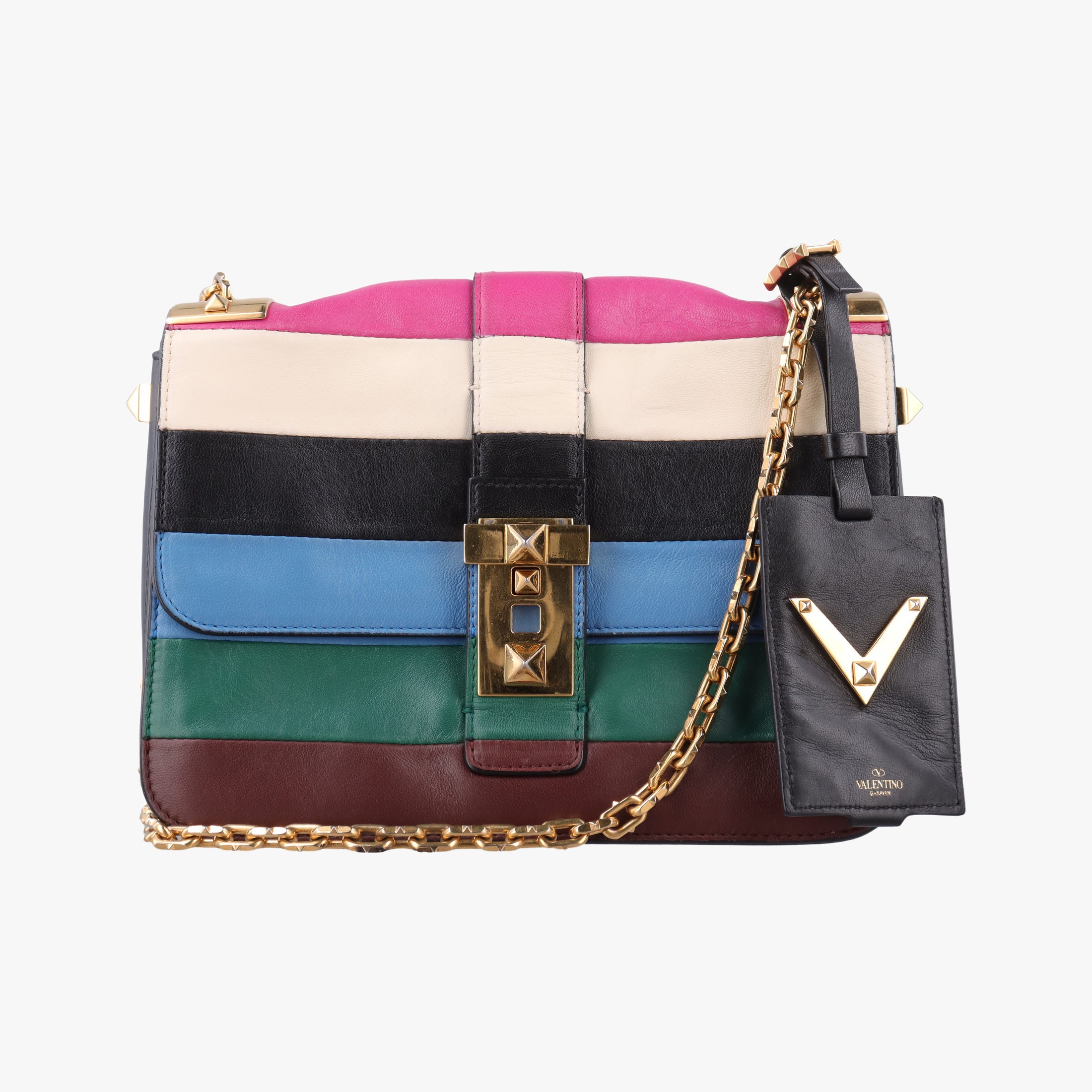 Pre-owned Valentino B-Rockstud Multicolour leather  shoulderbag | stylenewstar