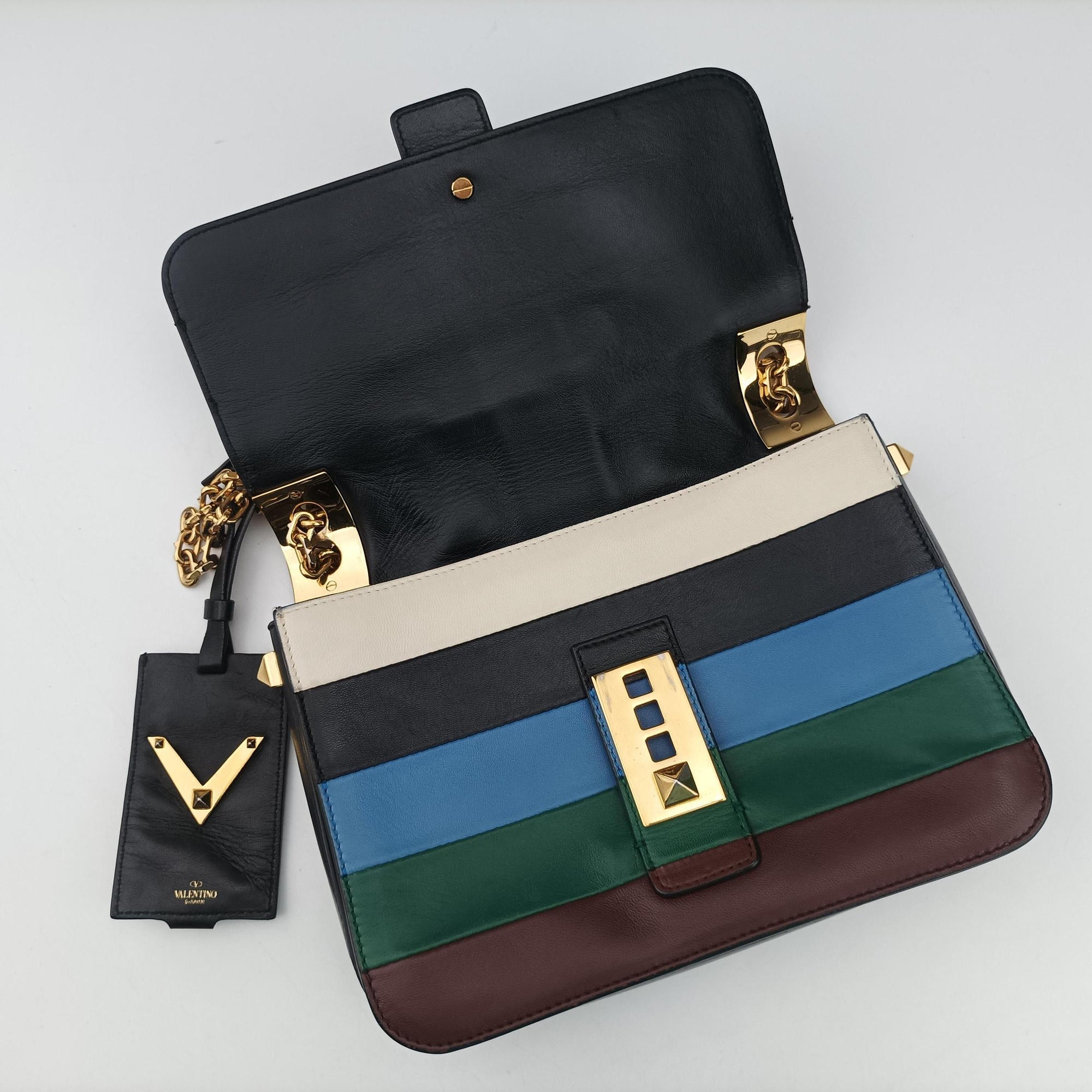 Pre-owned Valentino B-Rockstud Multicolour leather  shoulderbag | stylenewstar