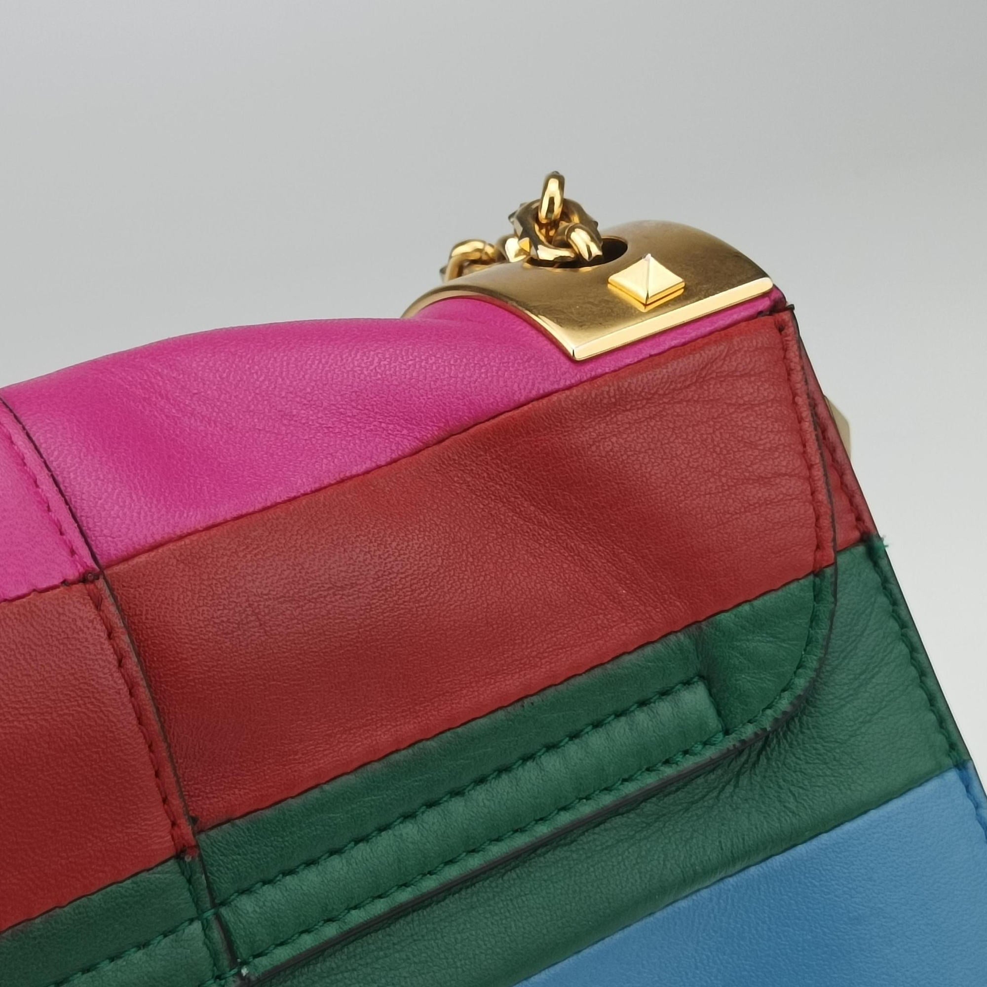 Pre-owned Valentino B-Rockstud Multicolour leather  shoulderbag | stylenewstar