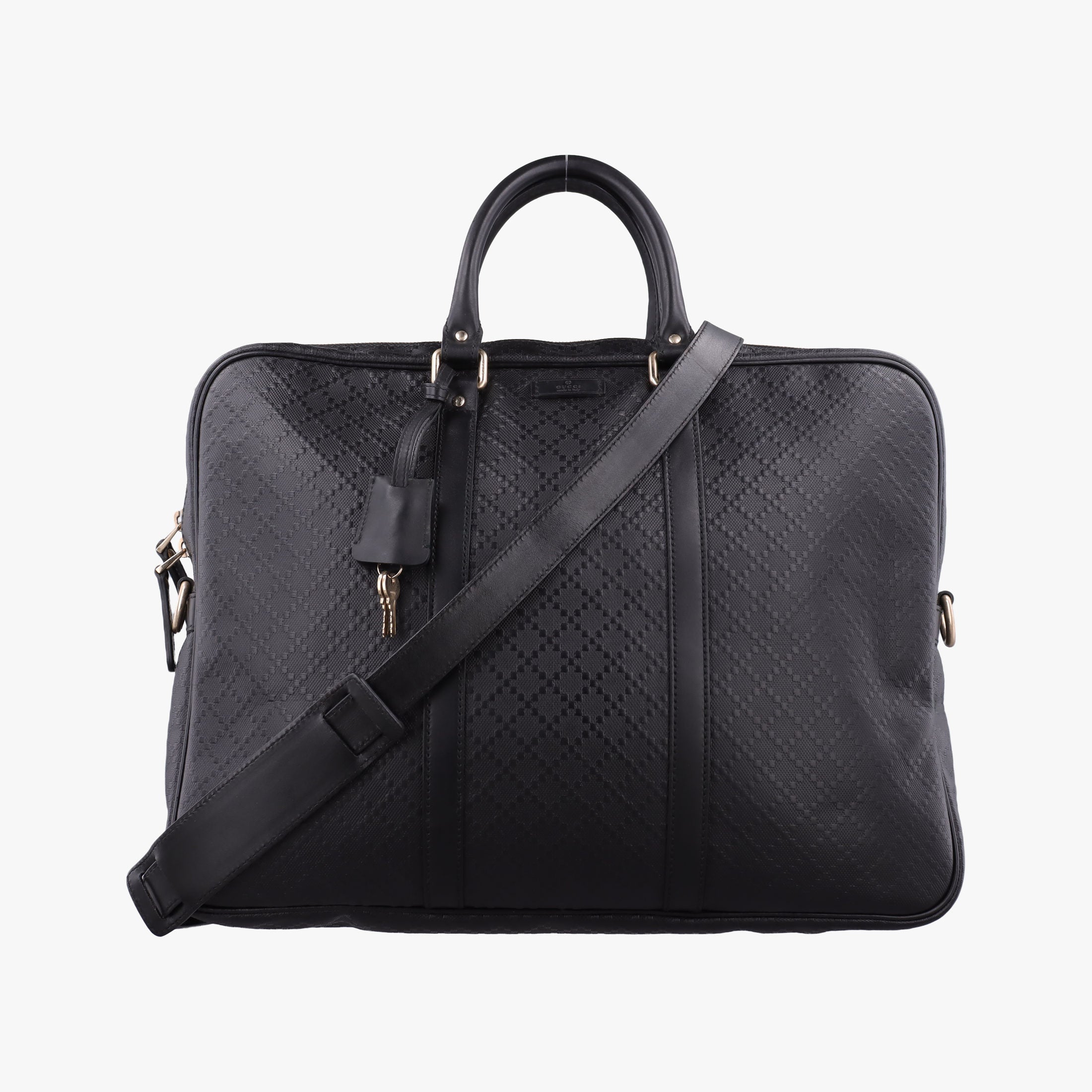 Pre-owned Gucci Diamante Black Leather 208463 shoulderbag | stylenewstar
